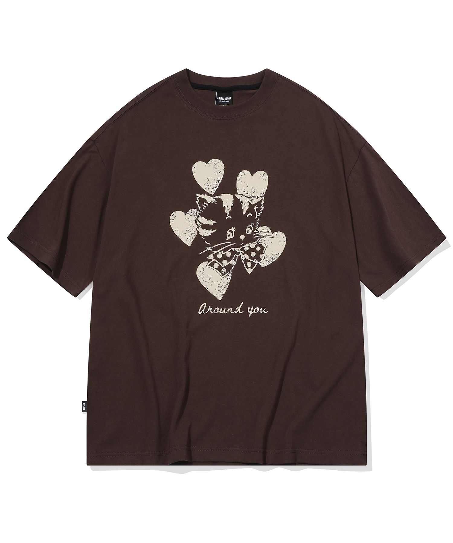 【CPGN STUDIO】25SS★ Heart Luna Short Sleeve Tee 韓國CPGN STUDIO Heart Luna Short Sleeve T-shirt Brown