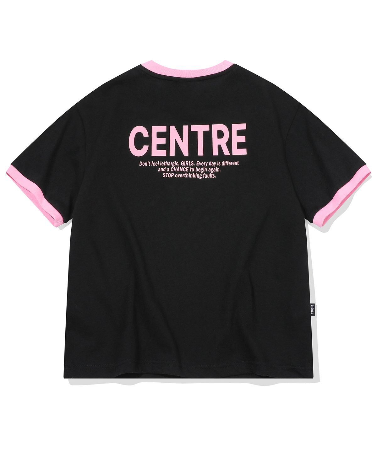 꼼파뇨(CPGN STUDIO) BUTTON CROP 링거티 블랙