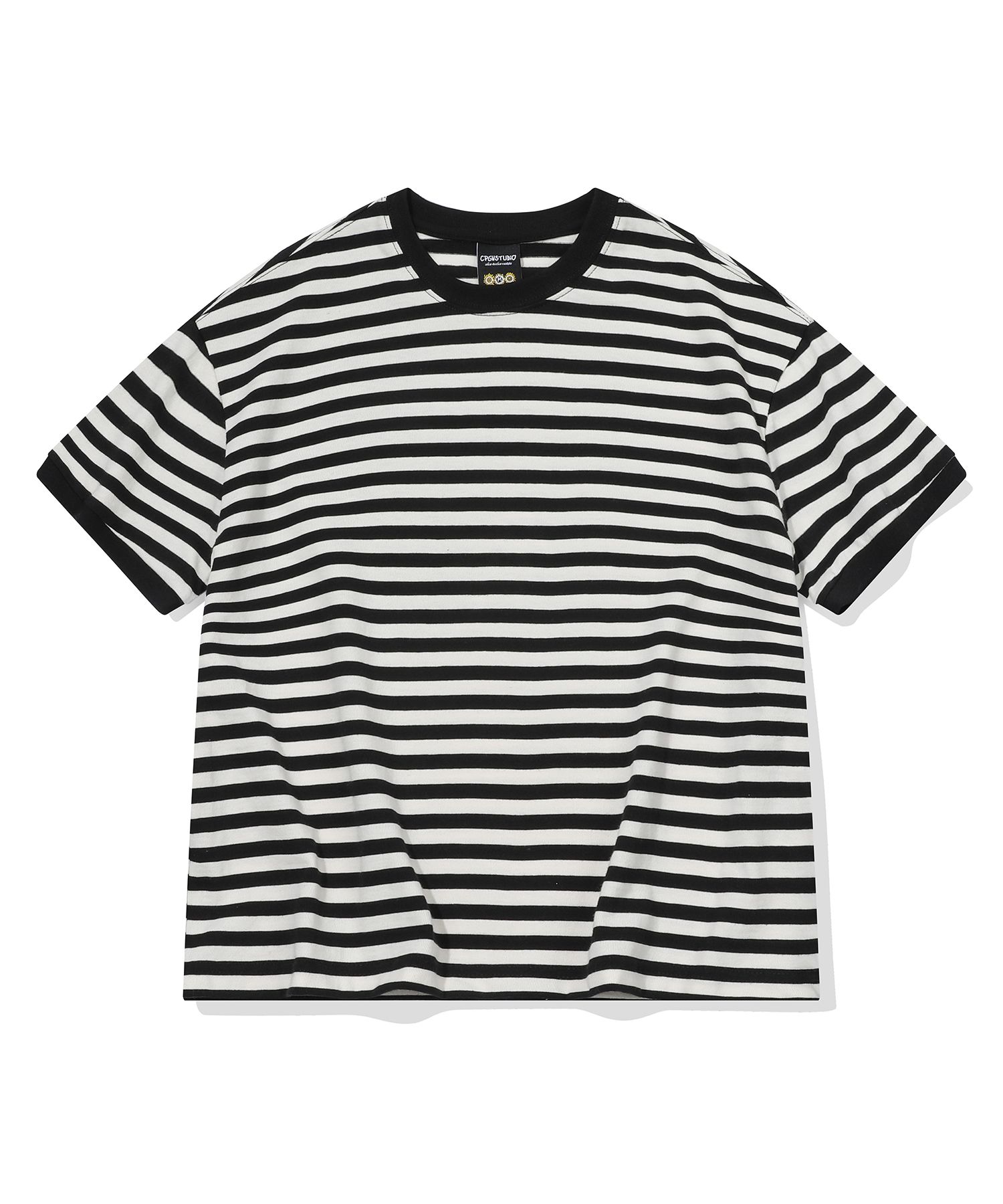 [CPGN STUDIO]★25SS★韓国人気★BUTTON CROP RINGER TEE MUSINSA公式 | CPGN STUDIO Stripe CROP Ringer Tee Black