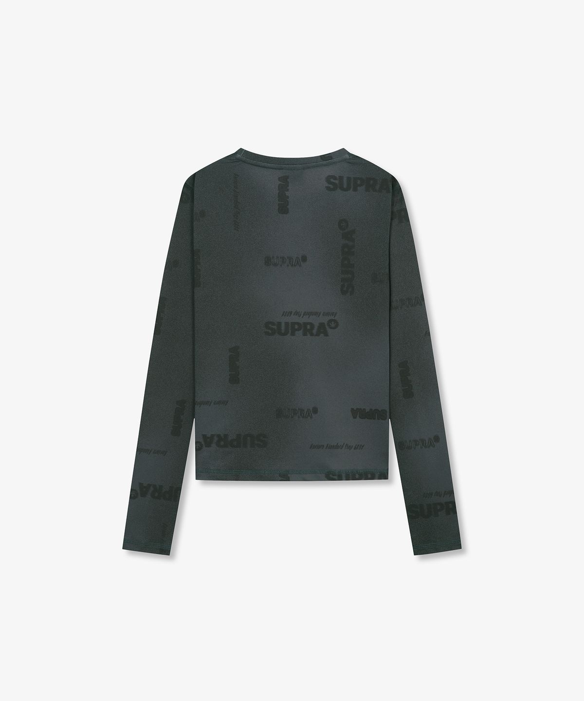 수프라(SUPRA) 여성 워싱 레터링 크롭 긴팔 티셔츠(BLACK)