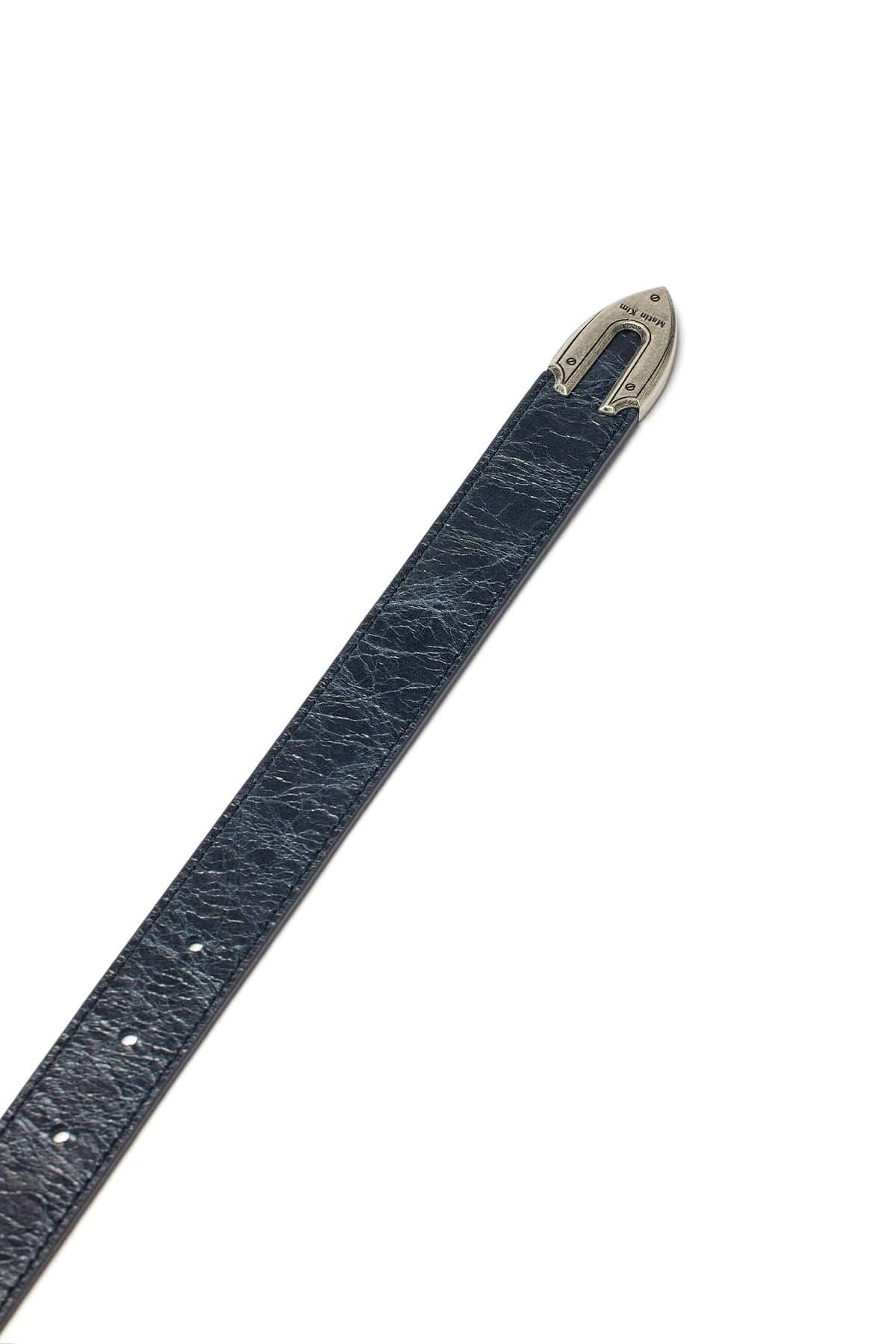 MUSINSA公式 | MATIN KIM MATIN BUCKLE LEATHER BELT IN BLACK