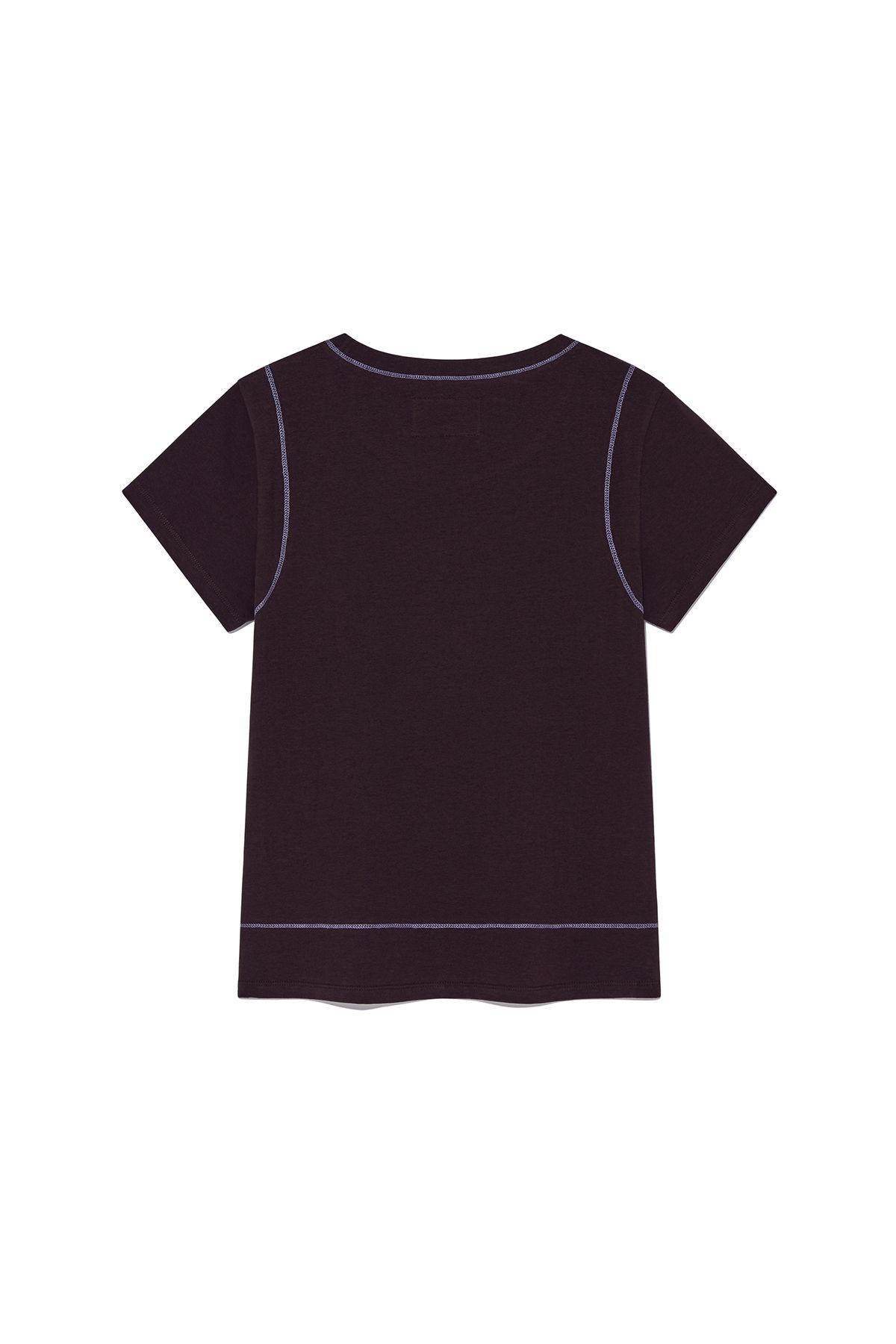 MUSINSA公式 | MATIN KIM STITCH POINT SMALL LOGO TOP IN BROWN