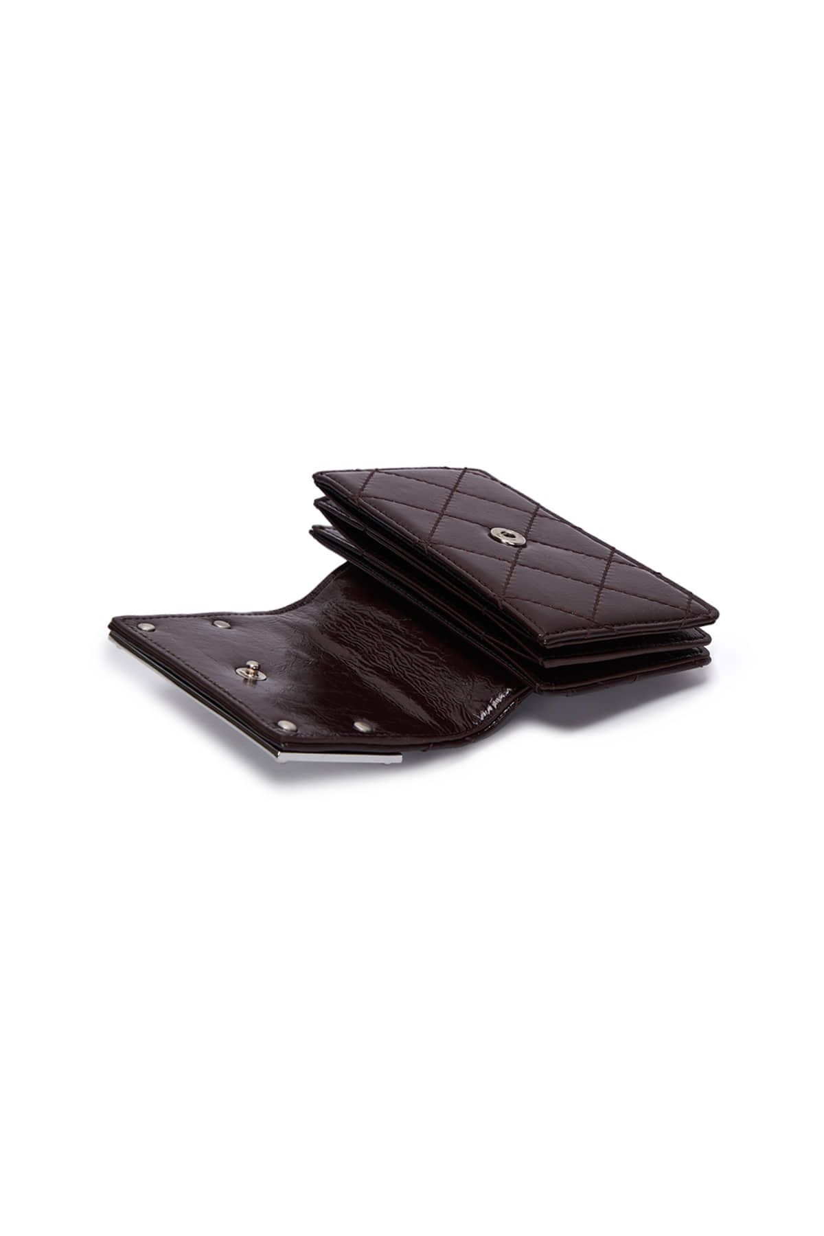 MUSINSA | MATIN KIM QUILTING ACCORDION WALLET IN DARK BROWN