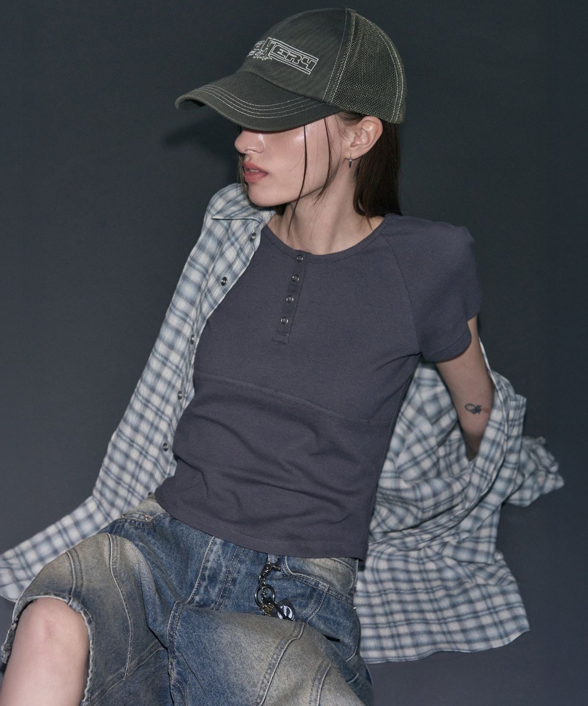 레더리(LEATHERY) 리브드 헨리넥 반팔 티셔츠 [3COLOR]