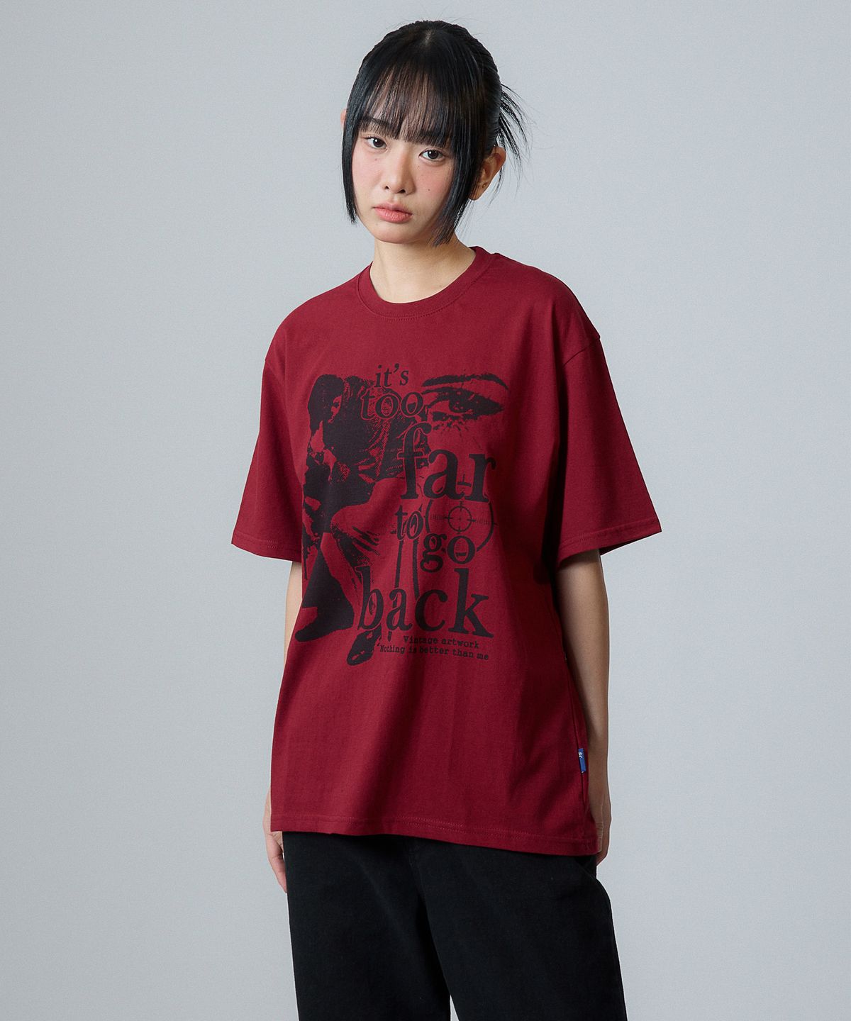 낫띵이즈베럴댄미(NOTHINGISBETTERTHANME) VINTAGE ARTWORK TEE_burgundy