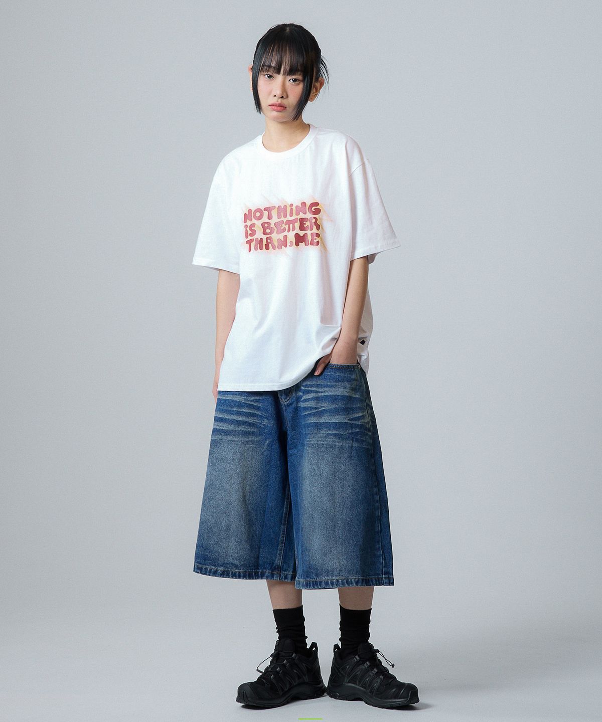 낫띵이즈베럴댄미(NOTHINGISBETTERTHANME) LIGHT LETTERING TEE_white