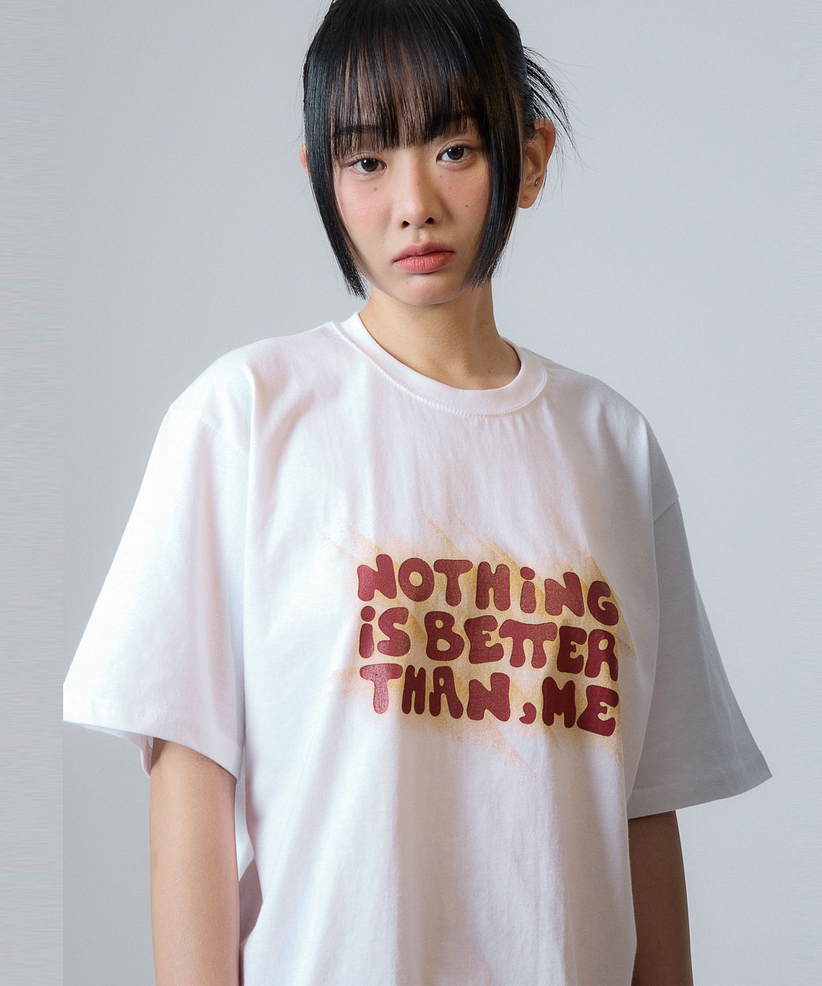 낫띵이즈베럴댄미(NOTHINGISBETTERTHANME) LIGHT LETTERING TEE_white