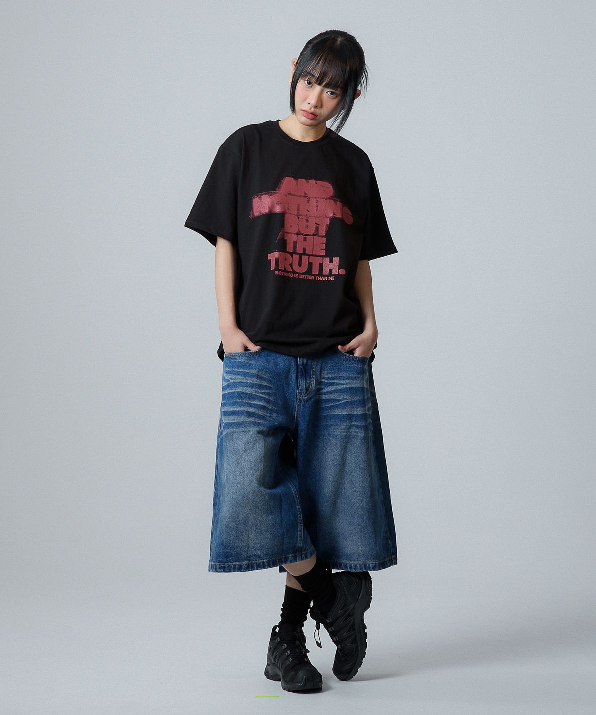 낫띵이즈베럴댄미(NOTHINGISBETTERTHANME) SCRATCH LETTERING TEE_black