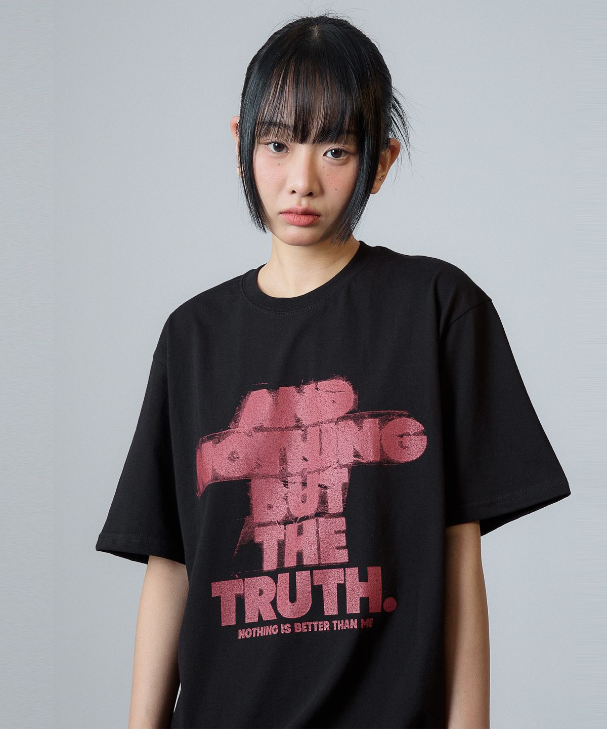 낫띵이즈베럴댄미(NOTHINGISBETTERTHANME) SCRATCH LETTERING TEE_black