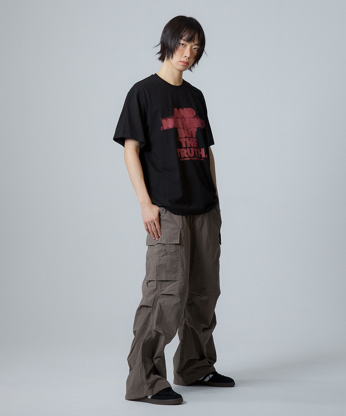 낫띵이즈베럴댄미(NOTHINGISBETTERTHANME) SCRATCH LETTERING TEE_black