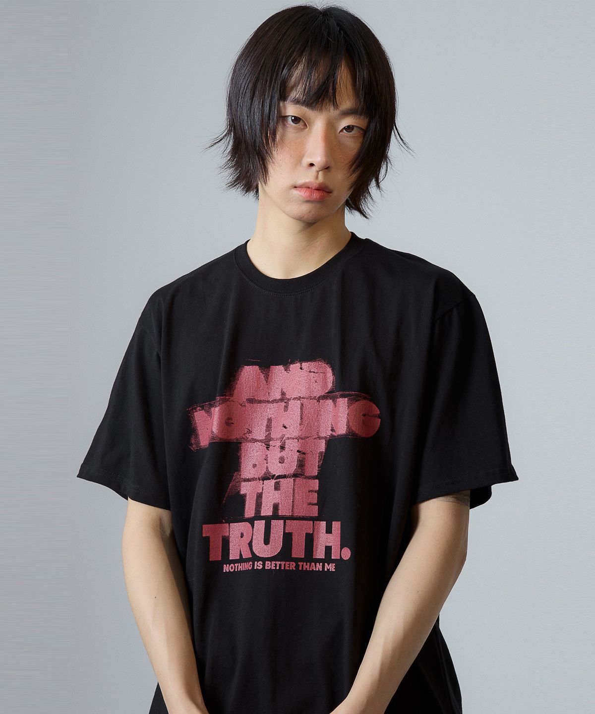 낫띵이즈베럴댄미(NOTHINGISBETTERTHANME) SCRATCH LETTERING TEE_black