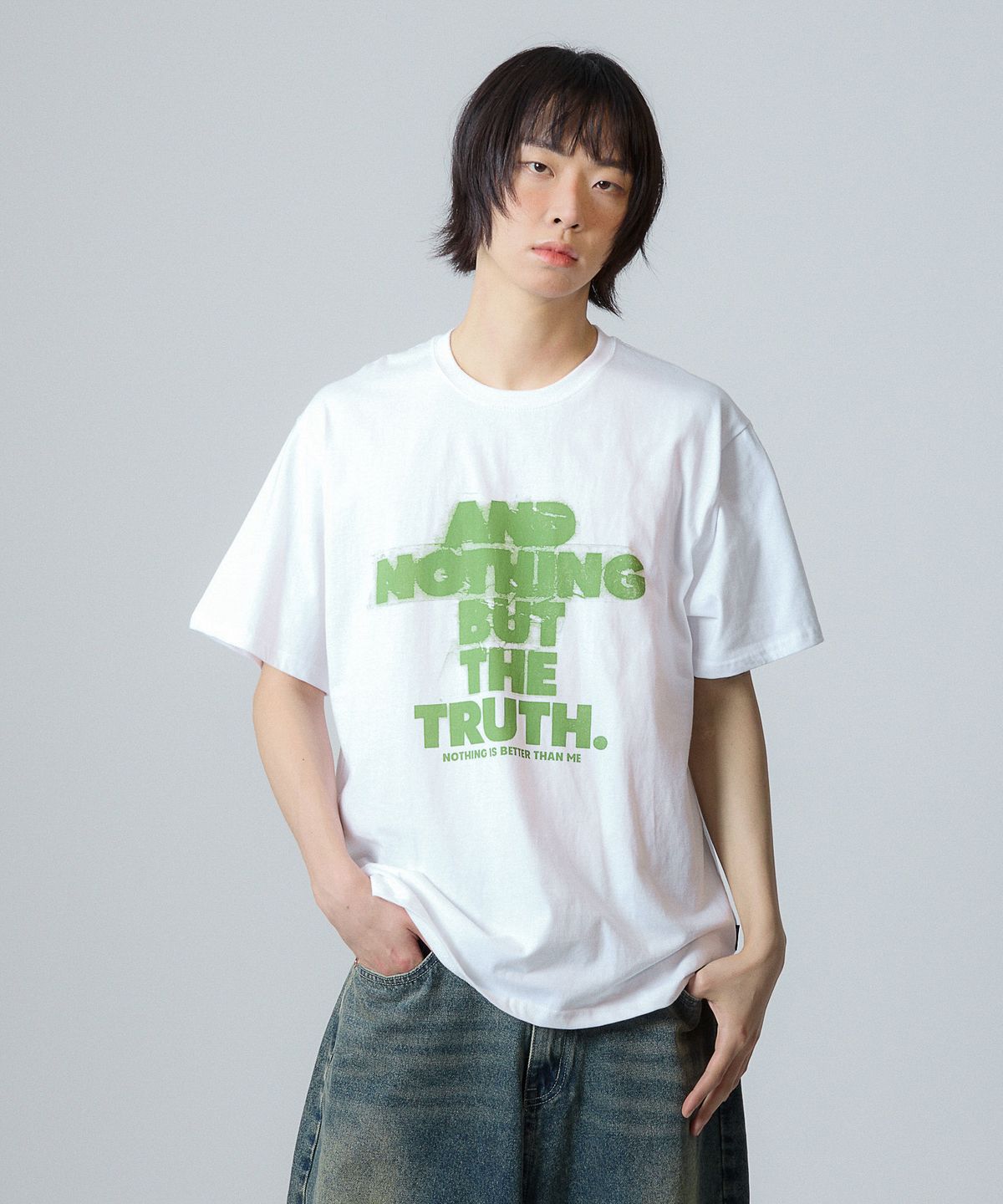 낫띵이즈베럴댄미(NOTHINGISBETTERTHANME) SCRATCH LETTERING TEE_white
