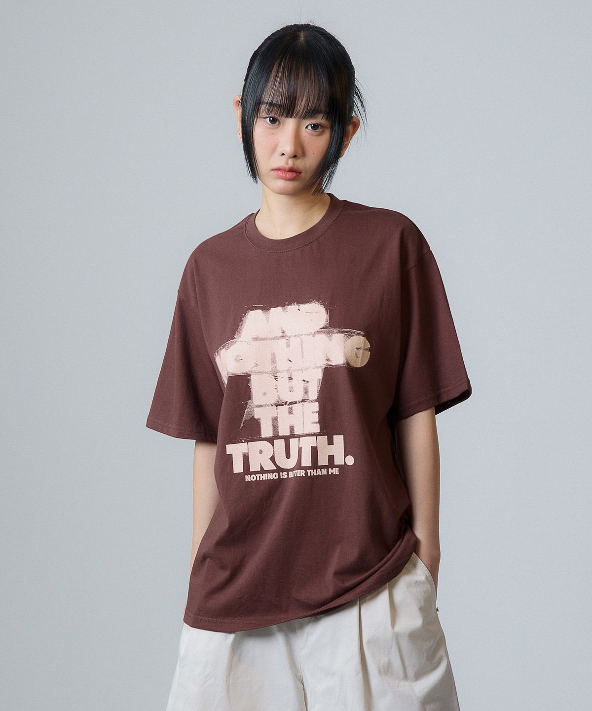 낫띵이즈베럴댄미(NOTHINGISBETTERTHANME) SCRATCH LETTERING TEE_brown