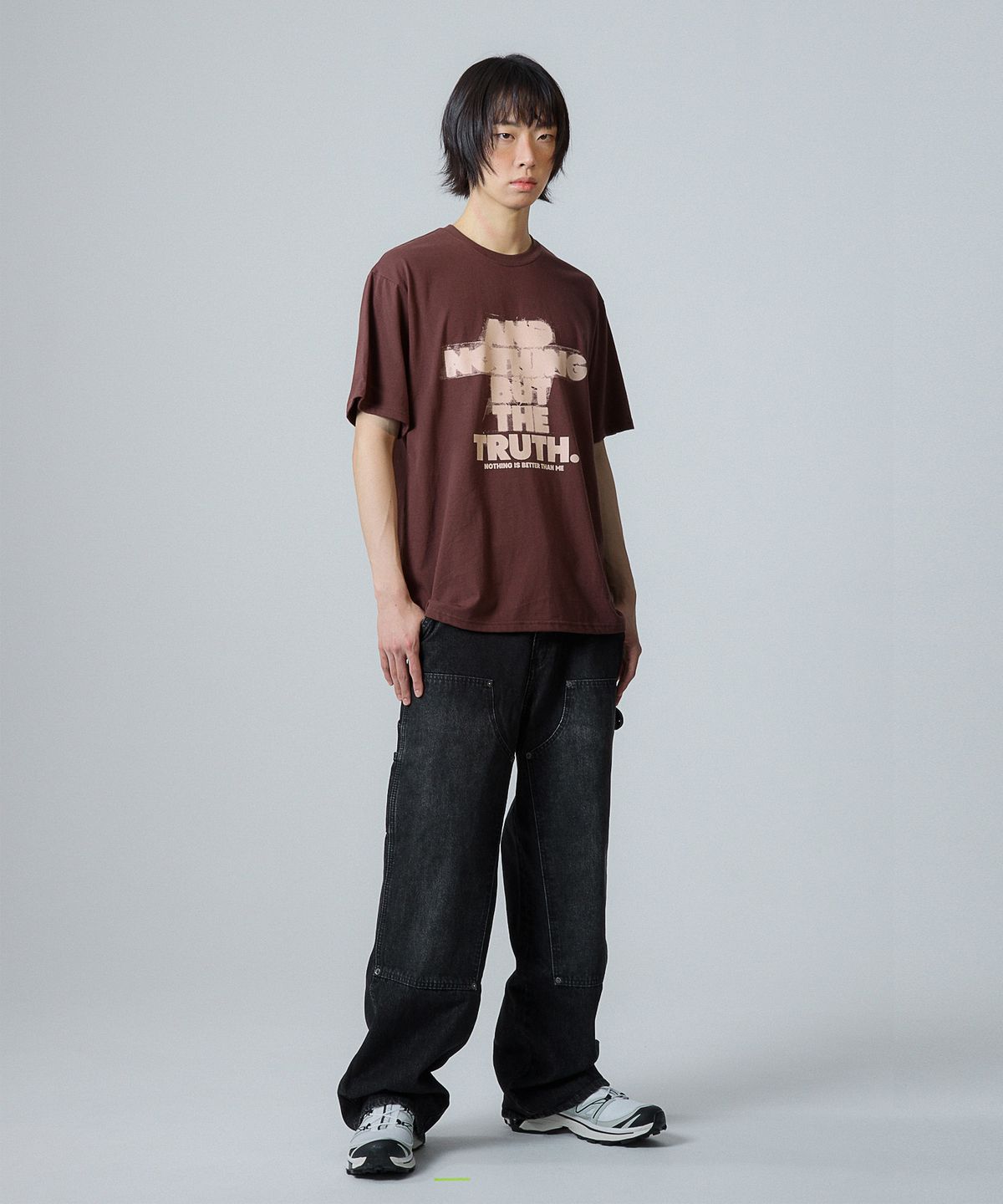 낫띵이즈베럴댄미(NOTHINGISBETTERTHANME) SCRATCH LETTERING TEE_brown