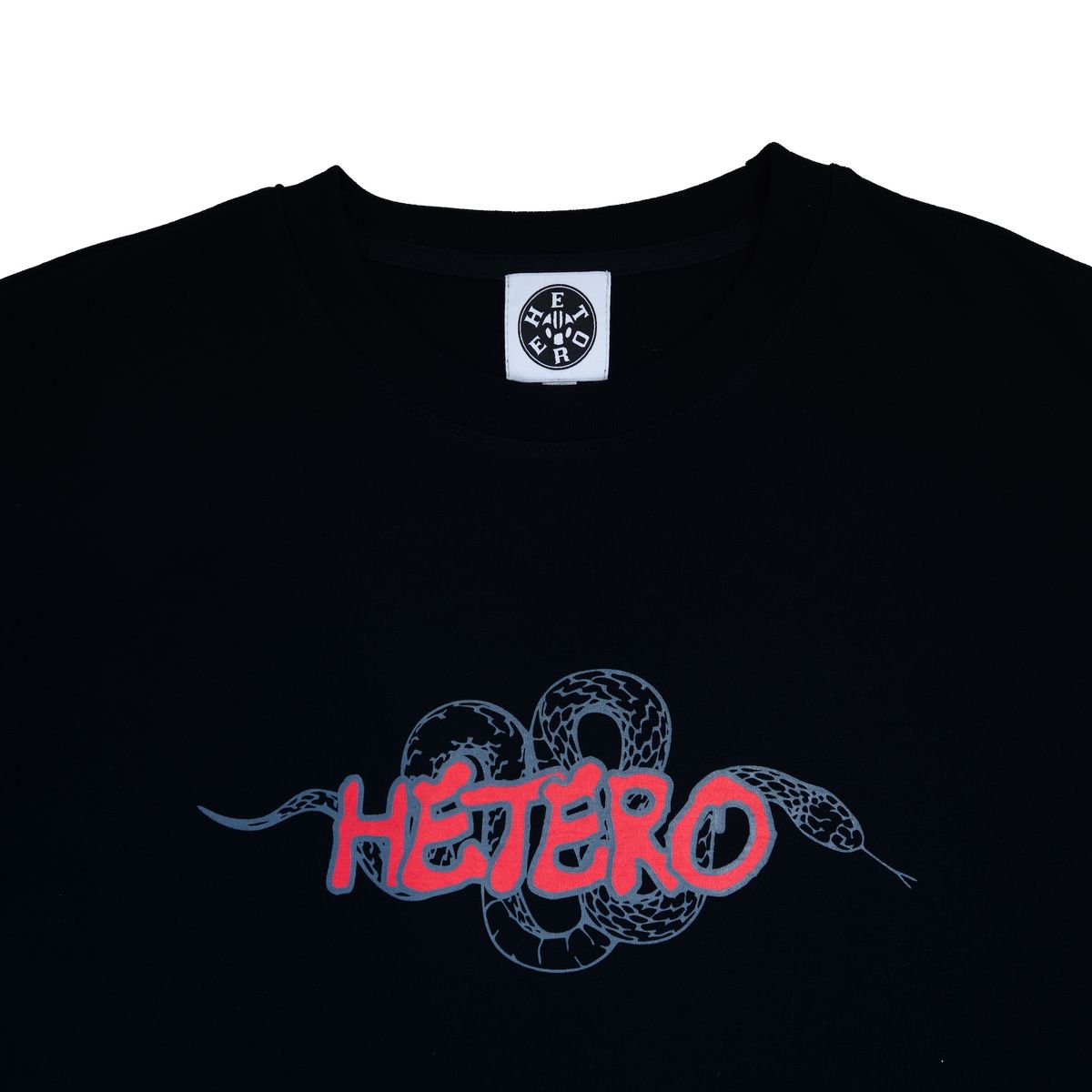 헤테로(HETERO) Serpent Logo Oversized T-shirt (Black)