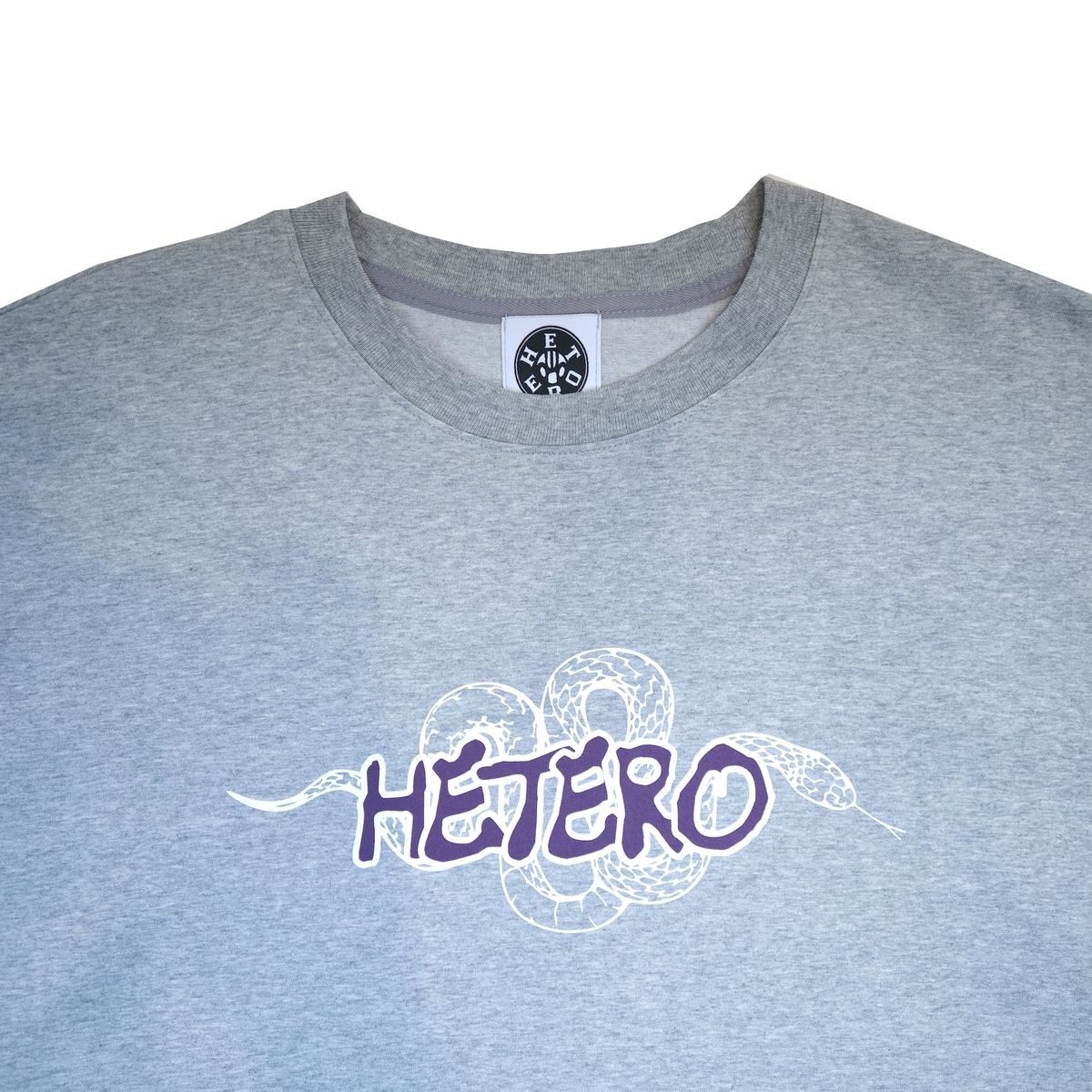 헤테로(HETERO) Serpent Logo Oversized T-shirt (Melange Gray)