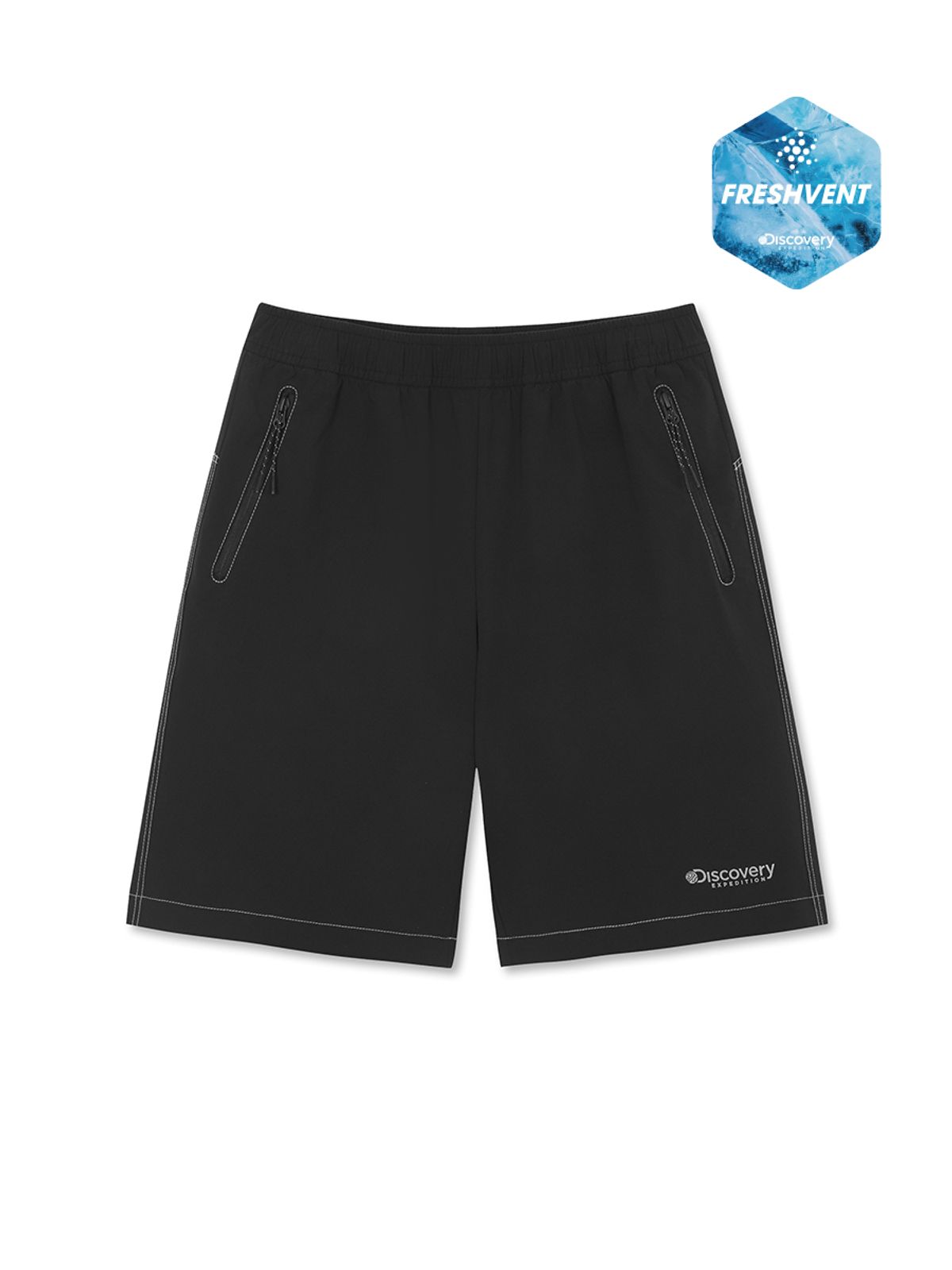 디스커버리 키즈(DISCOVERY KIDS) 키즈 프레시벤트 경량 우븐 아웃도어 트레이닝 반바지 (BLACK)