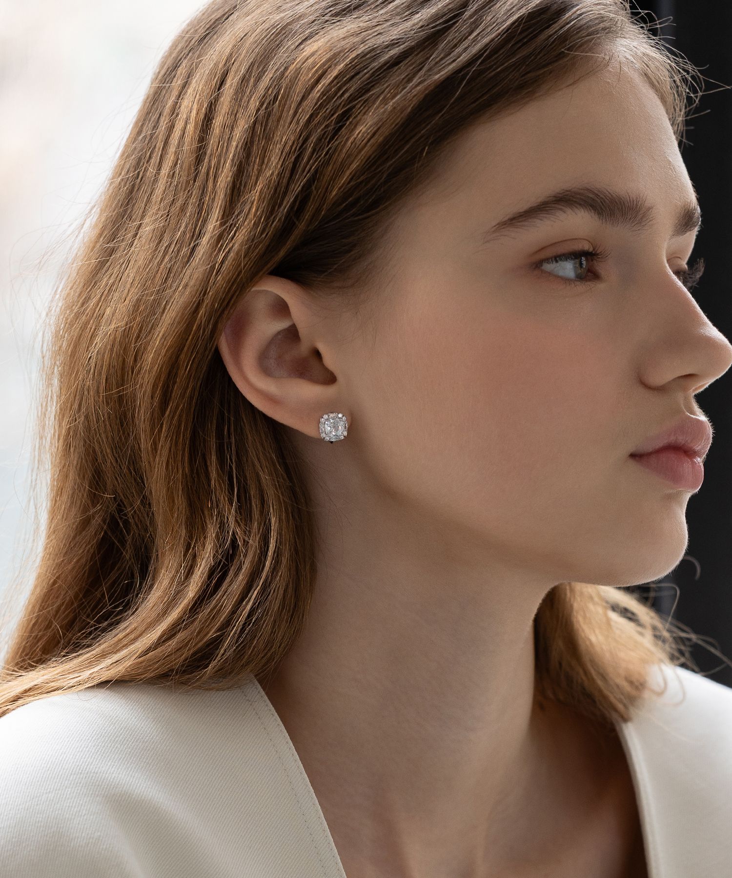 ★TATIANA★ Silver 925 Halo Cushion Hoop Earrings EC3189 500 MUSINSA | TATIANA (Silver 925) Halo Cushion Hoop Earrings EC3189