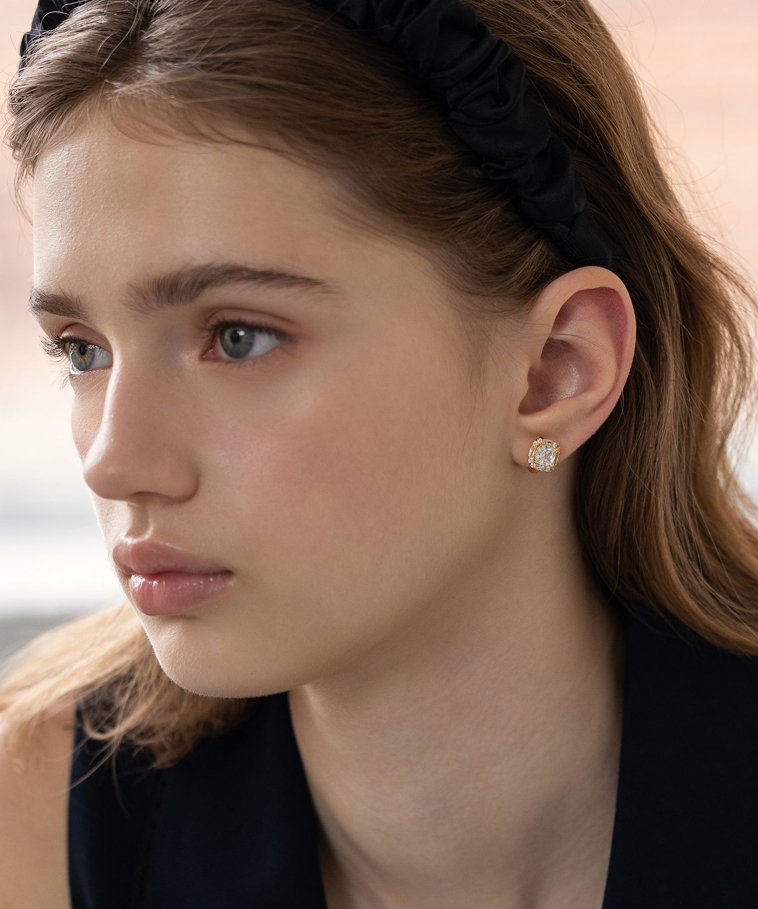 ★TATIANA★ Silver 925 Halo Cushion Hoop Earrings EC3189 500 MUSINSA | TATIANA (Silver 925) Halo Cushion Hoop Earrings EC3189