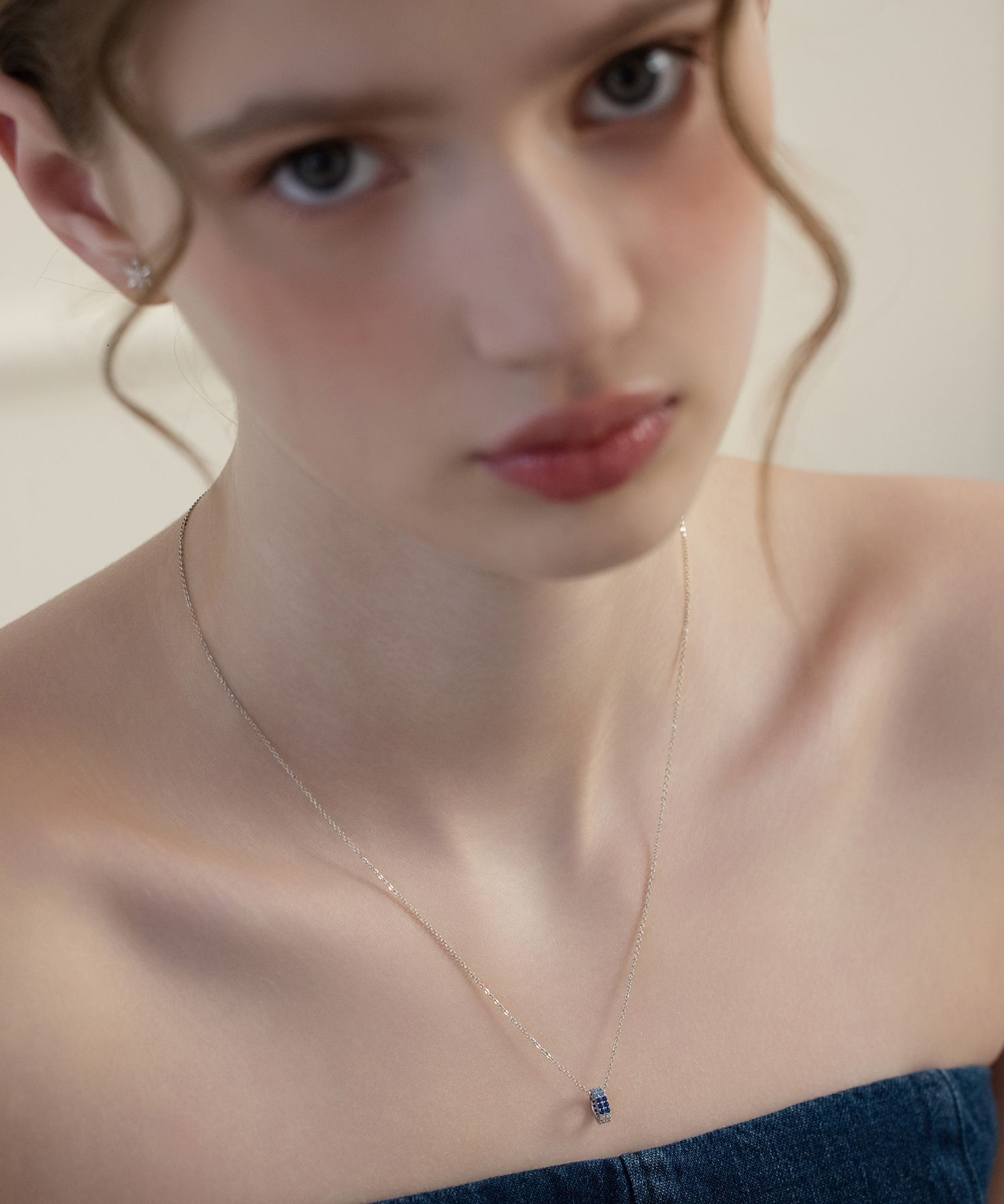 ●TATIANA● Silver 925 Blue Veil Barrel Necklace NZ2466 5007 MUSINSA | TATIANA (Silver 925) Blue Veil Barrel Necklace NZ2466