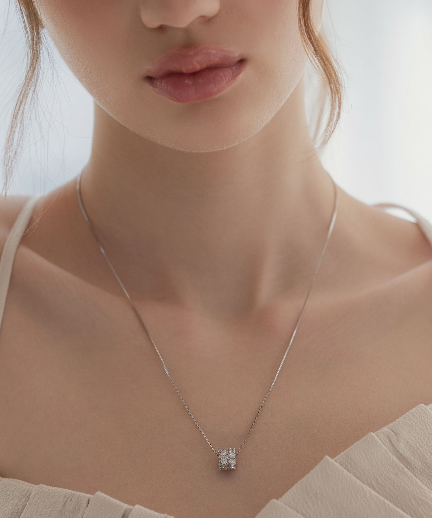 MUSINSA | TATIANA (Silver 925) Shiny BL Ring Necklace NZ2470