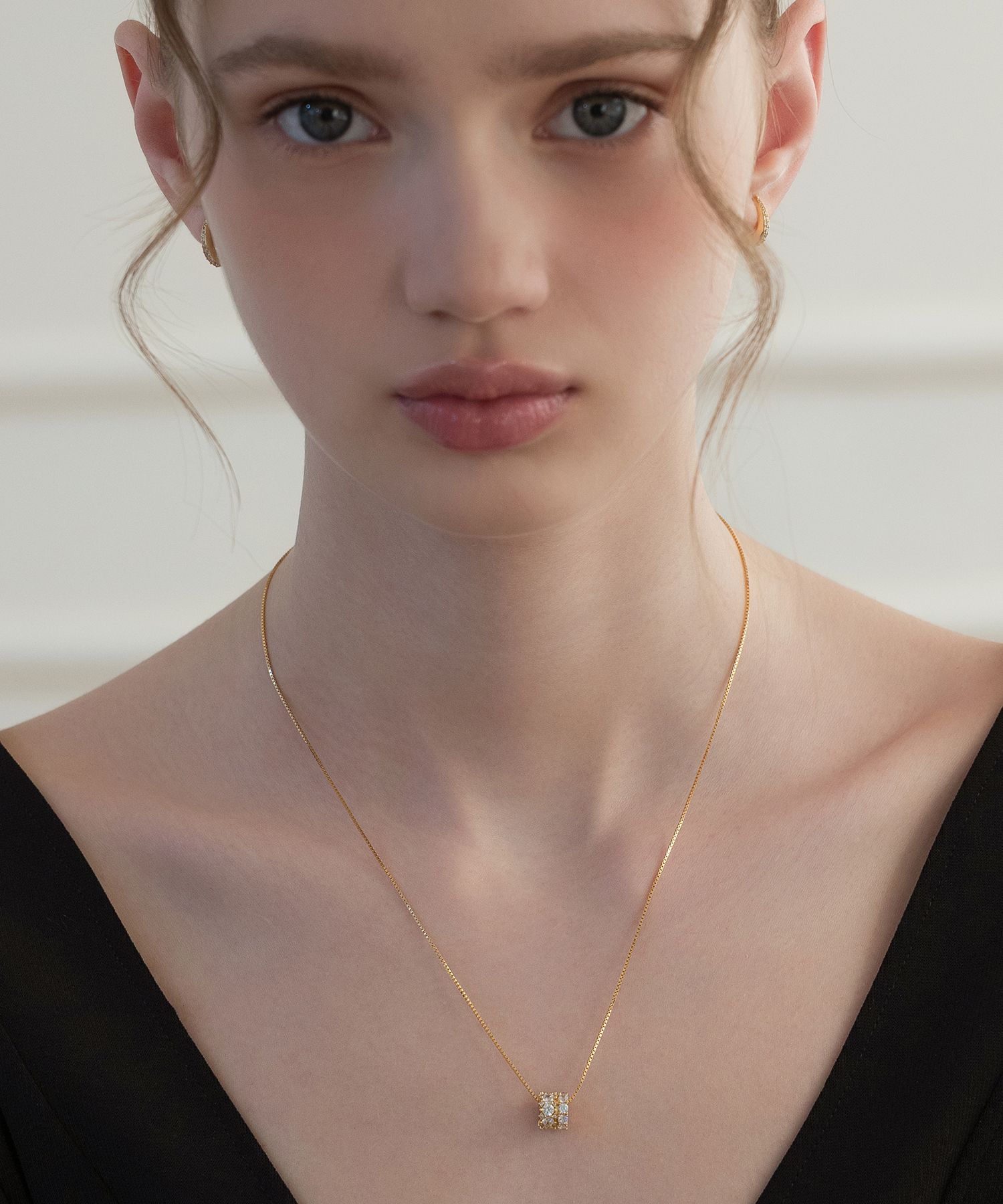 ＴＡＴＩＡＮＡ Silver 925 Cubic Ring Ribbon Necklace NZ2176 MUSINSA | TATIANA (Silver 925) Shiny BL Ring Necklace NZ2470