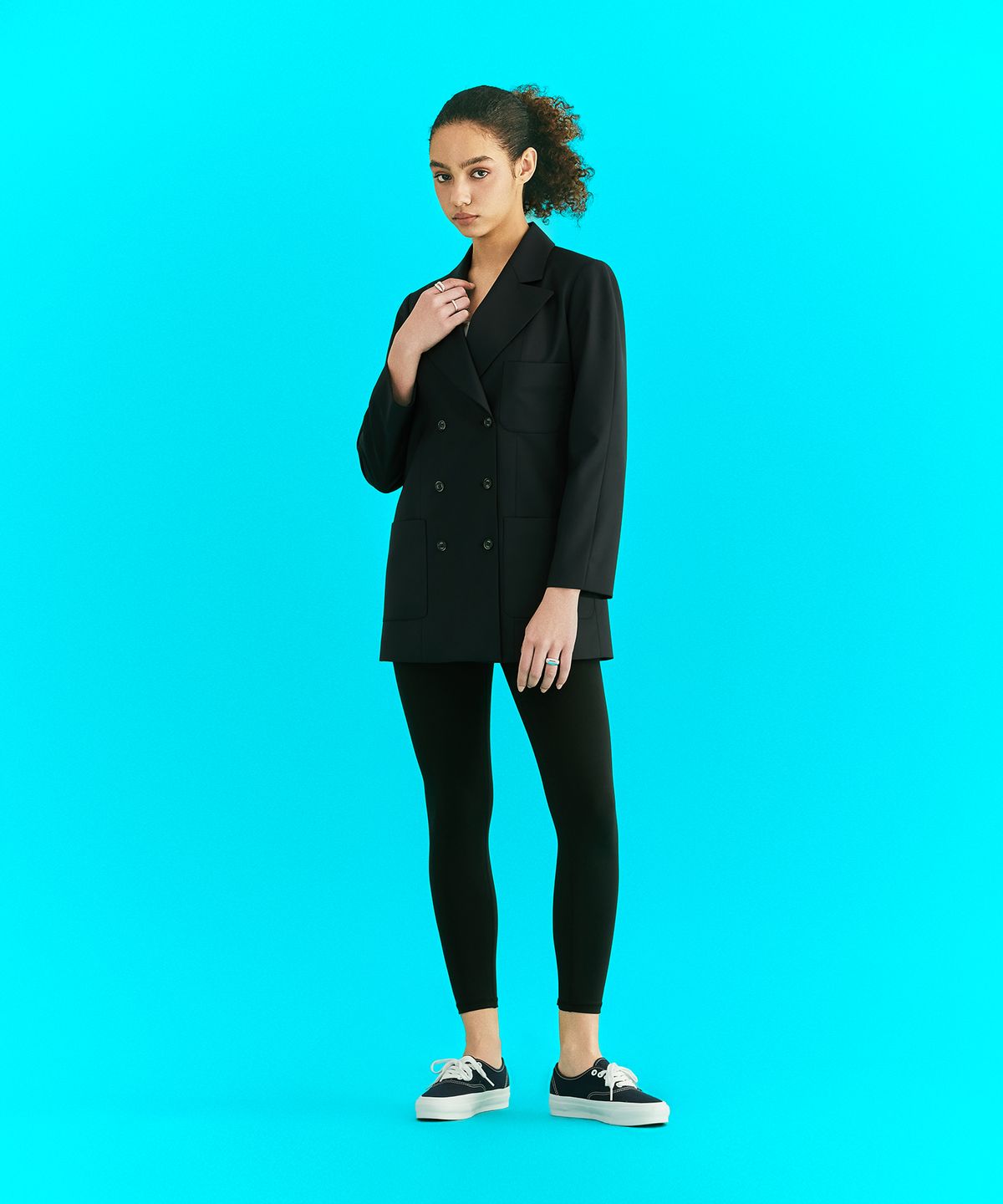 에르에르(ERER) Double Breasted Tailored Jacket Navy