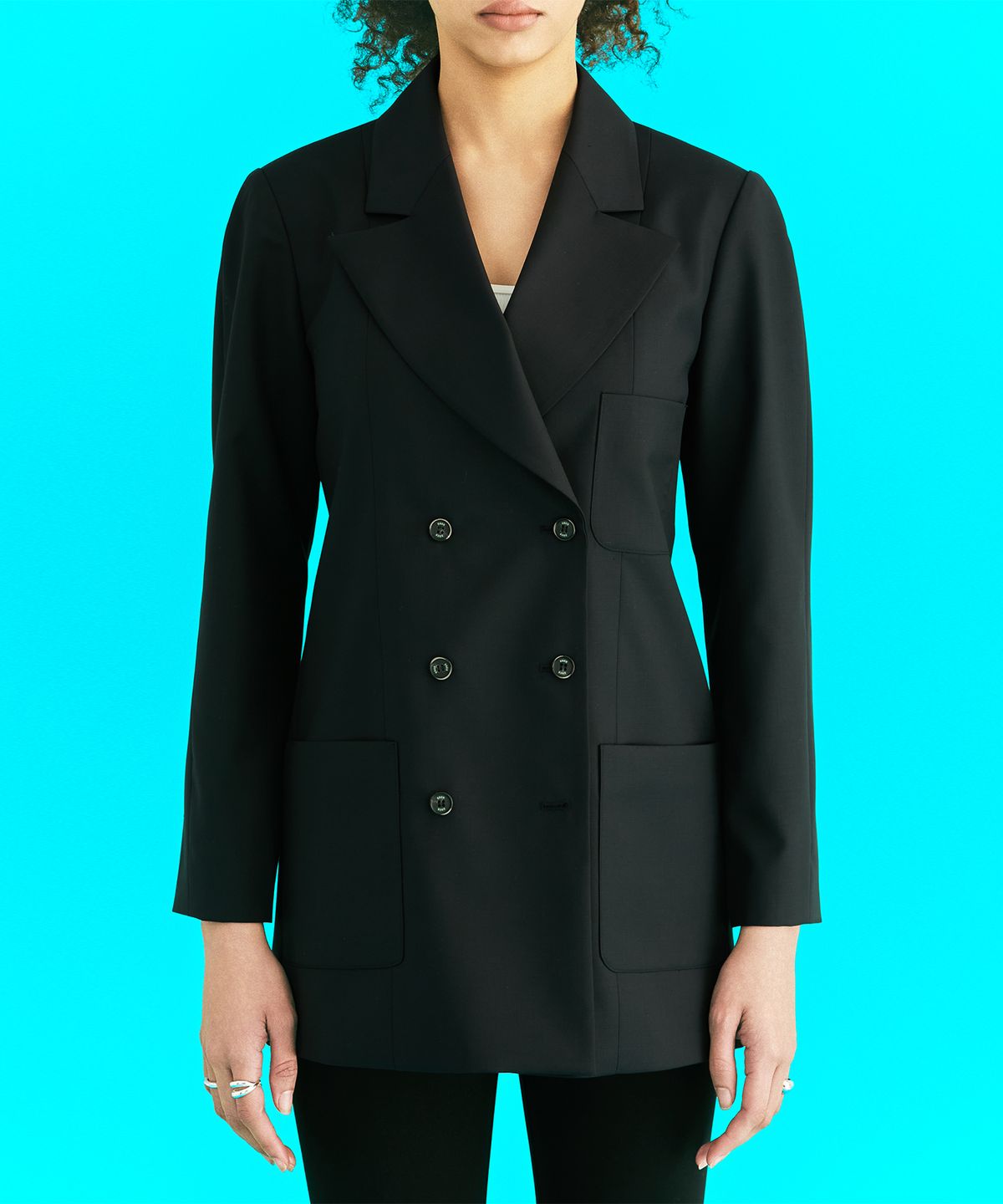 에르에르(ERER) Double Breasted Tailored Jacket Navy