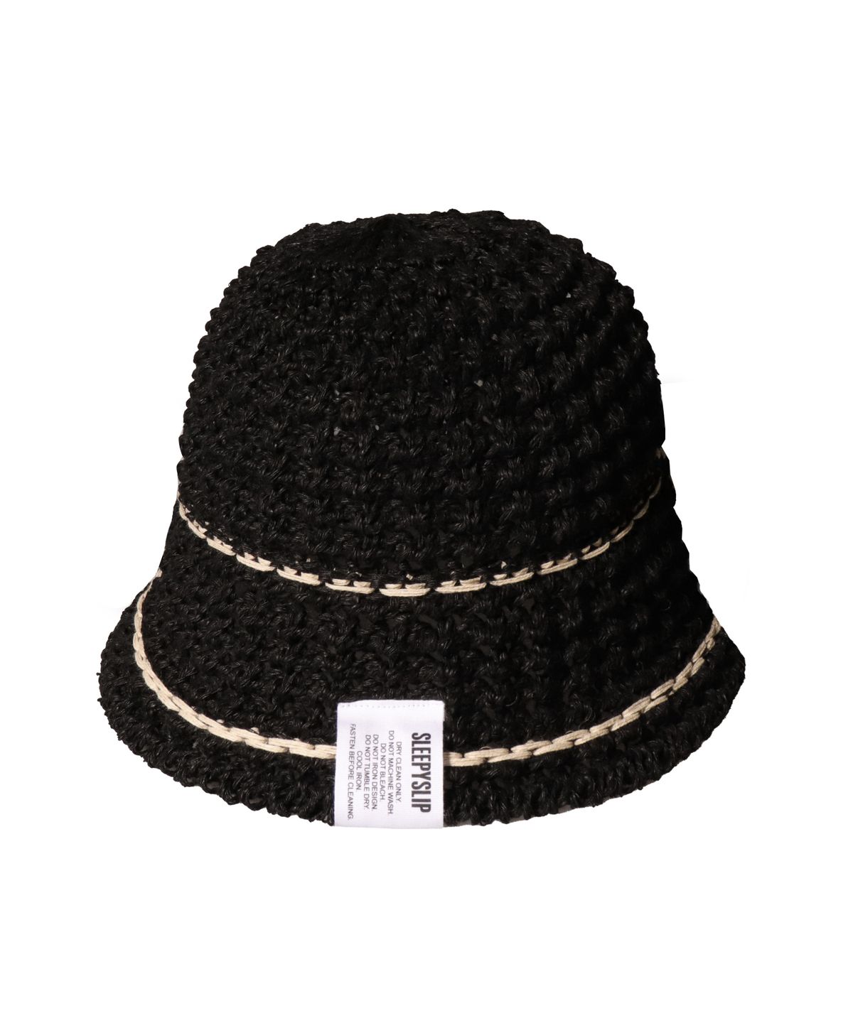 슬리피슬립(SLEEPYSLIP) LINE MINIMAL BLACK BUCKET HAT