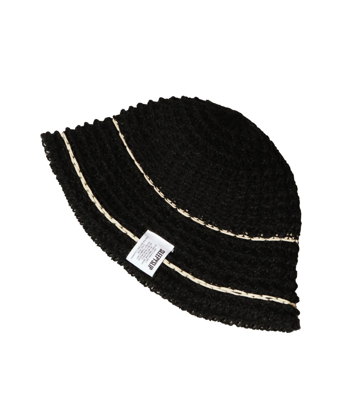슬리피슬립(SLEEPYSLIP) LINE MINIMAL BLACK BUCKET HAT