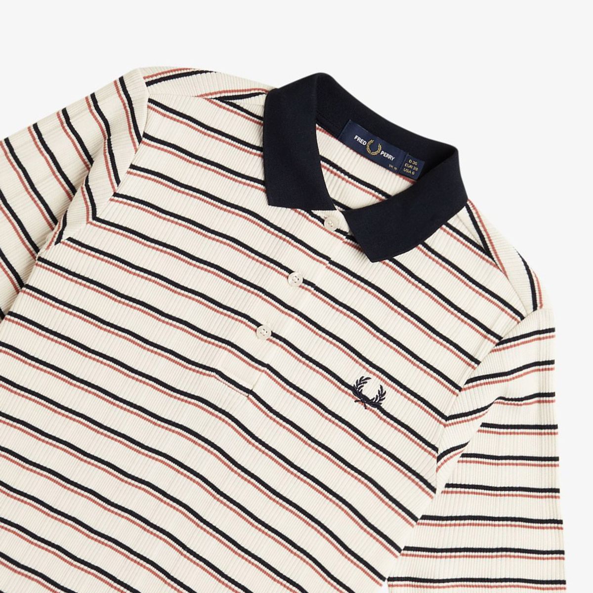 프레드페리(FRED PERRY) [Womens] 스트라이프 립 폴로 셔츠 - 실키피치 AFPF2519189-R33