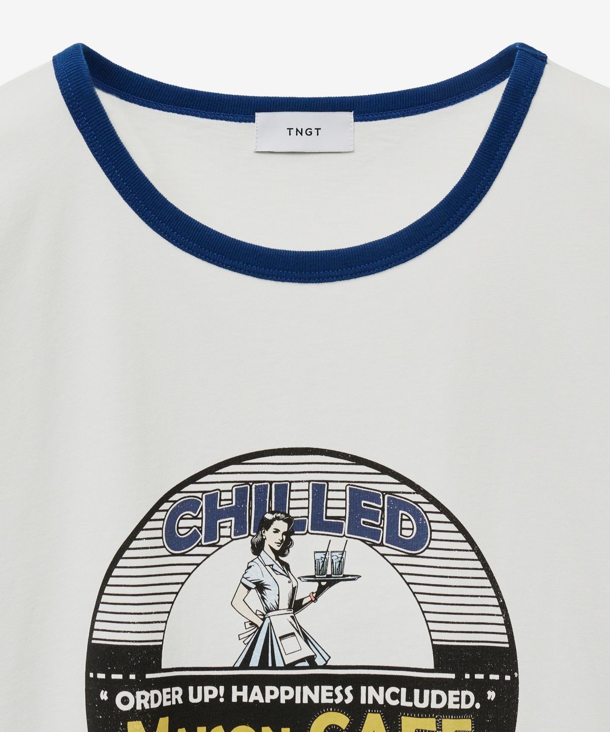 티엔지티(TNGT) Maison Cafe Ringer T-Shirt (Blue) (TNTS5E214B2)
