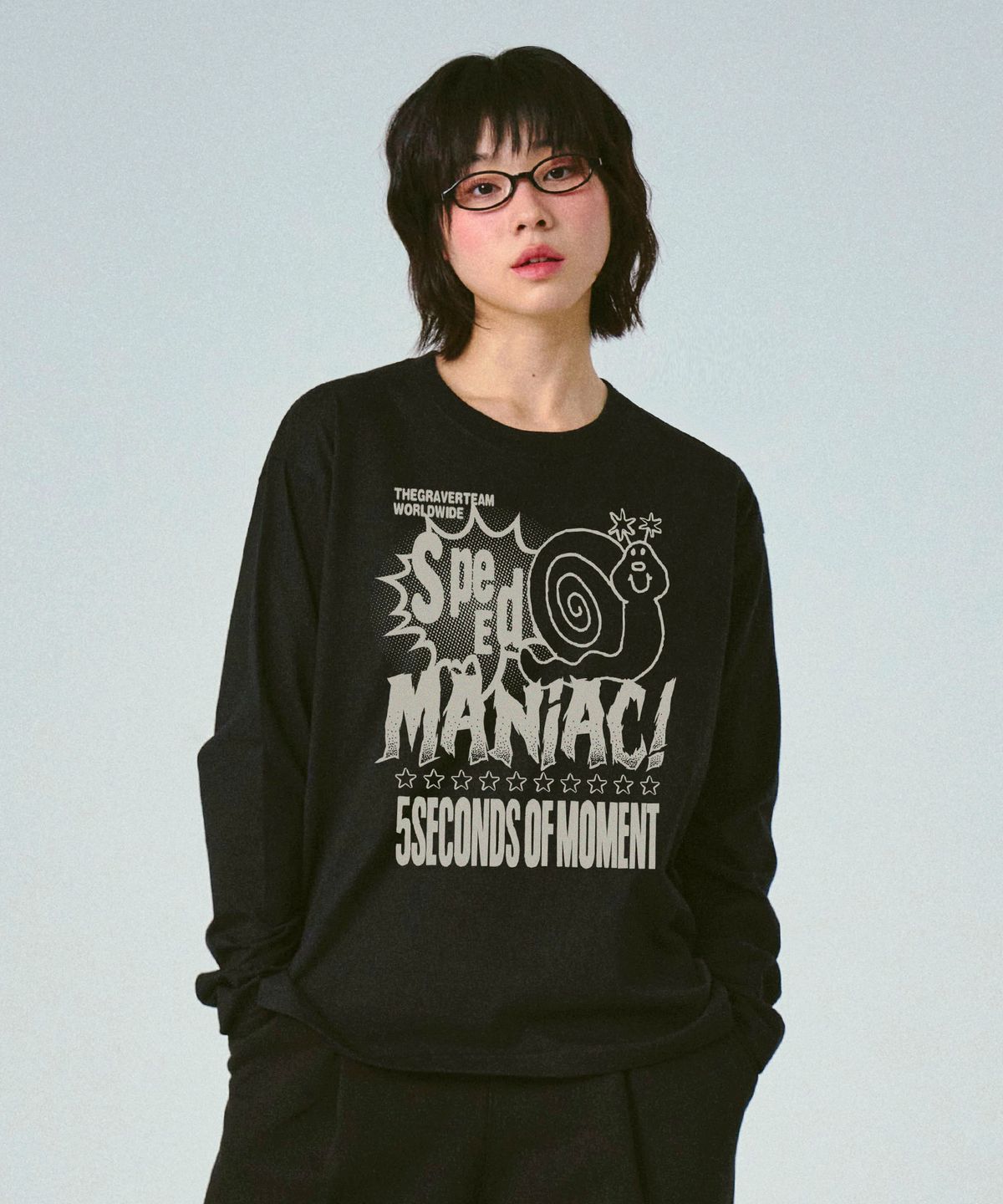 그레이버(GRAVER) [UNISEX]SPEED MANIAC 롱슬리브 티셔츠_2color