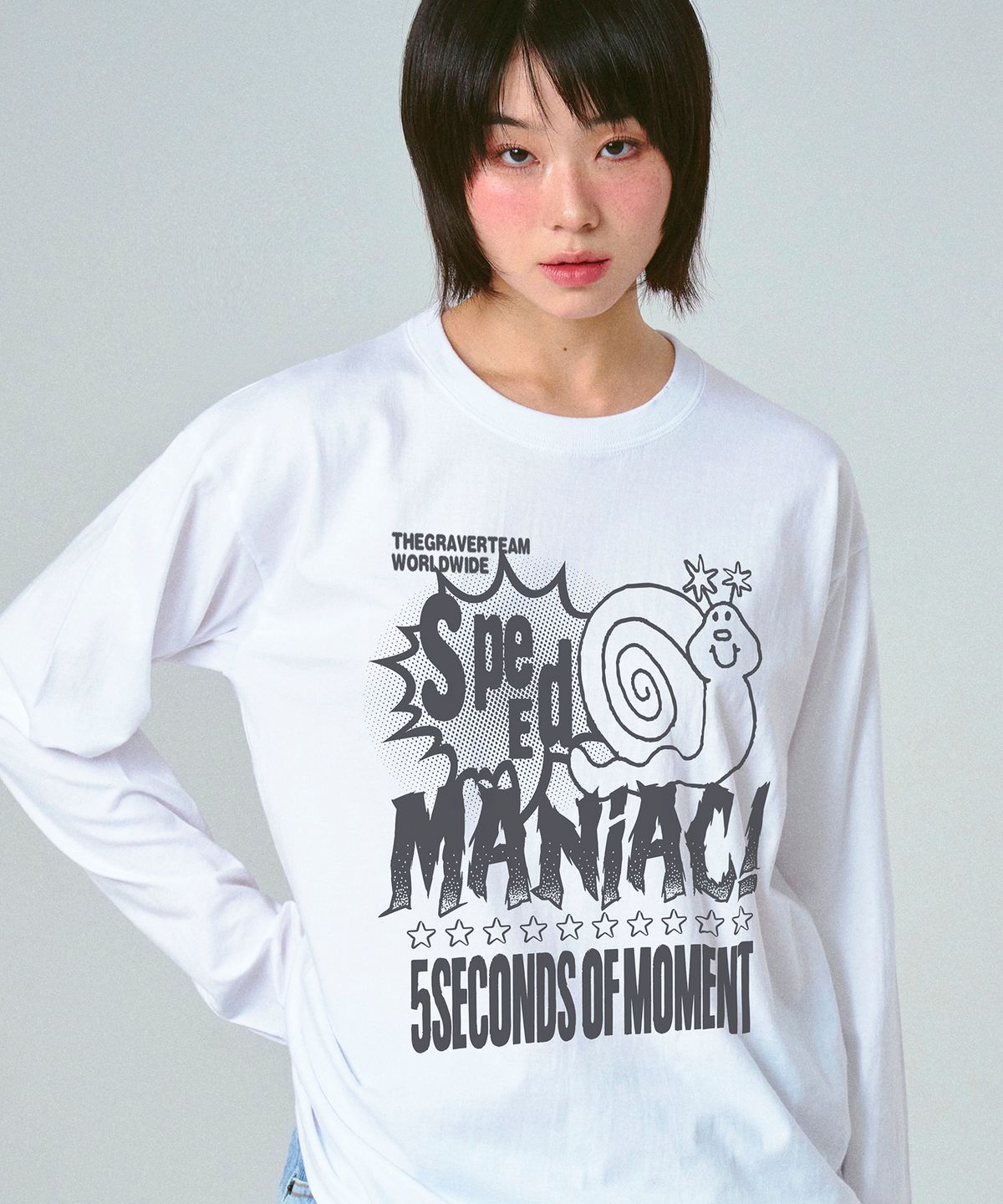 그레이버(GRAVER) [UNISEX]SPEED MANIAC 롱슬리브 티셔츠_2color
