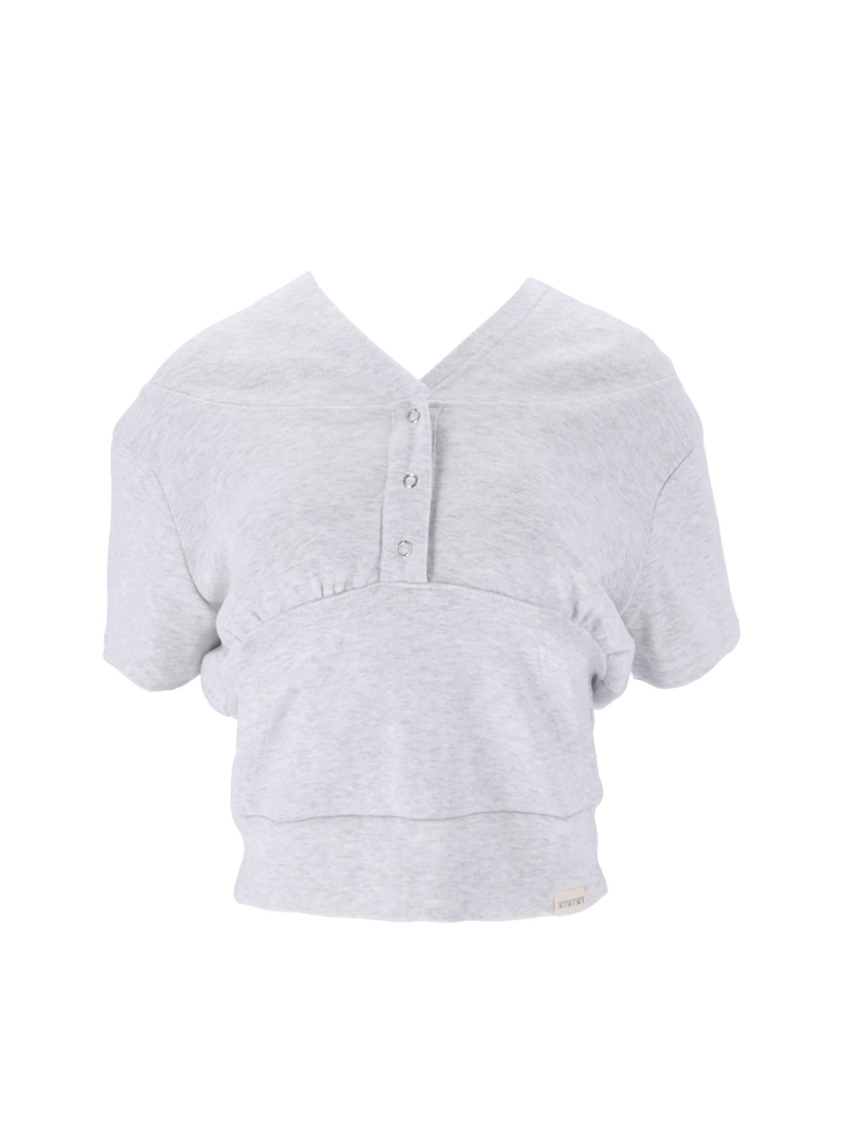 쎄쎄쎄(SETSETSET) SUMMER THREE BUTTON HOODIE MELANG WHITE