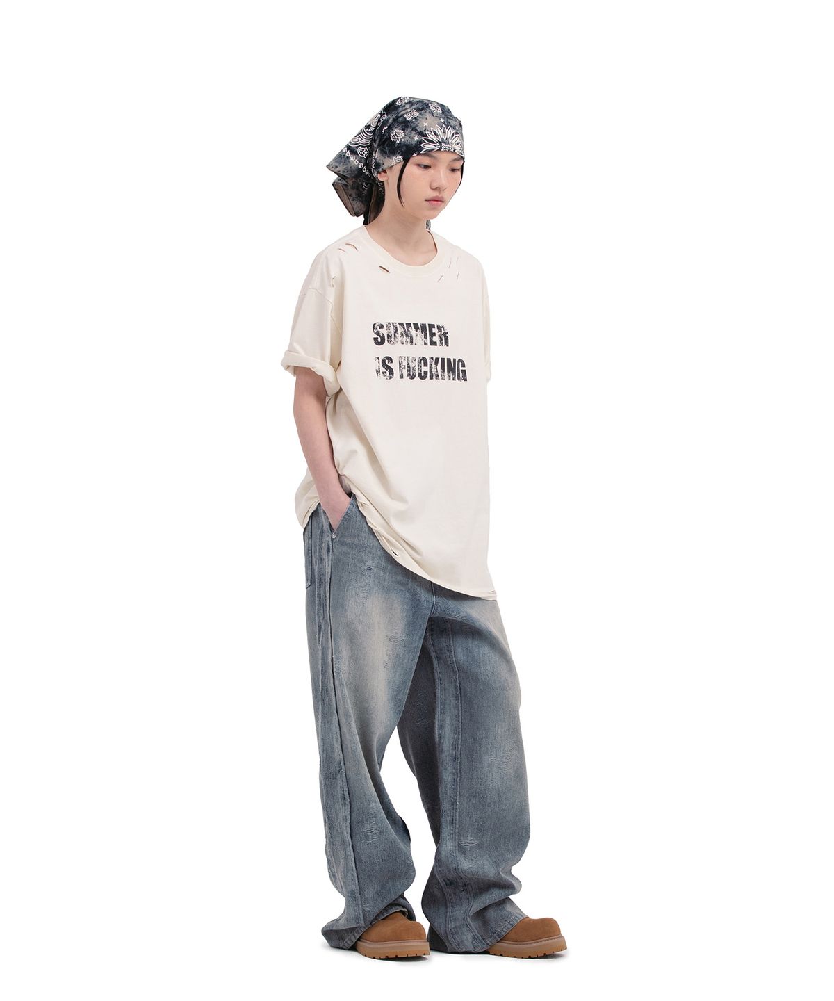 데프가먼츠(DEFGARMENTS) PIG SUMMER T-SHIRTS [IVORY]