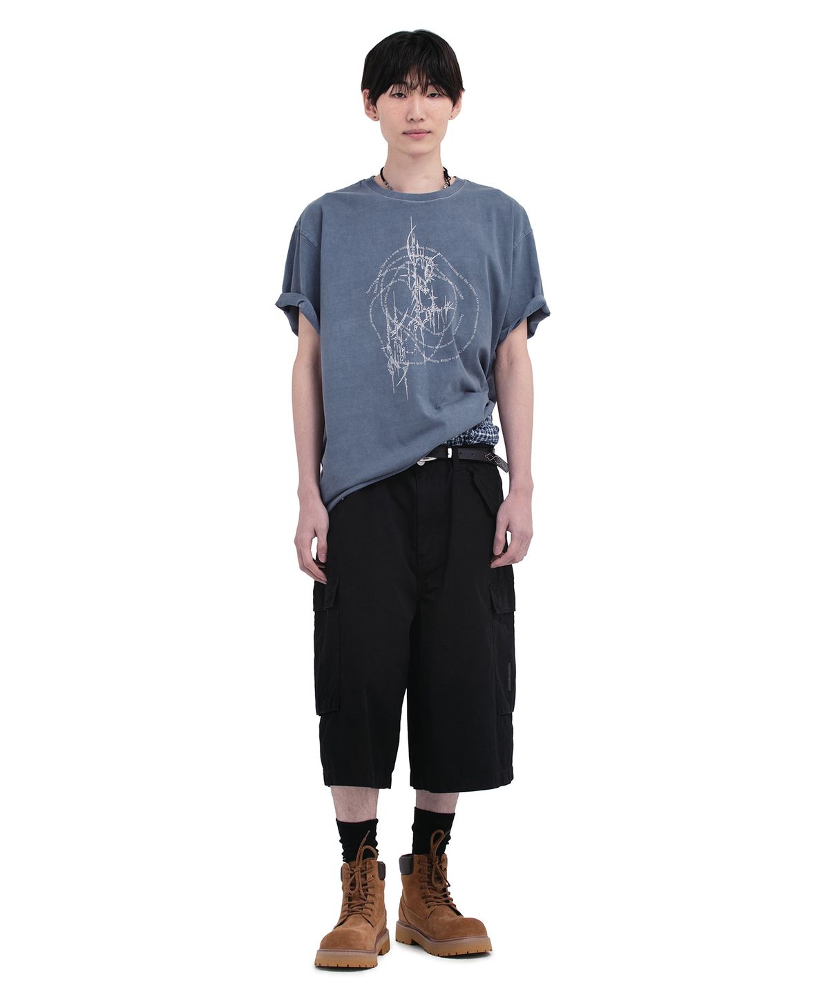 데프가먼츠(DEFGARMENTS) PIG HUMAN FORM T-SHIRTS [NAVY]