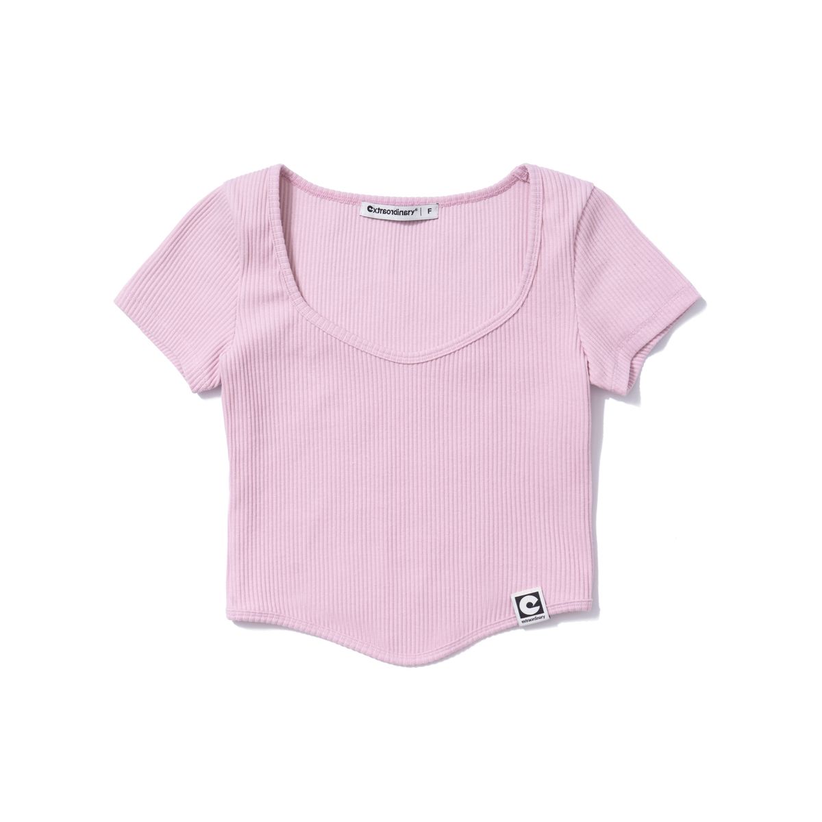 엑스트라오디너리(EXTRAORDINARY) W RIBBED TEE PINK