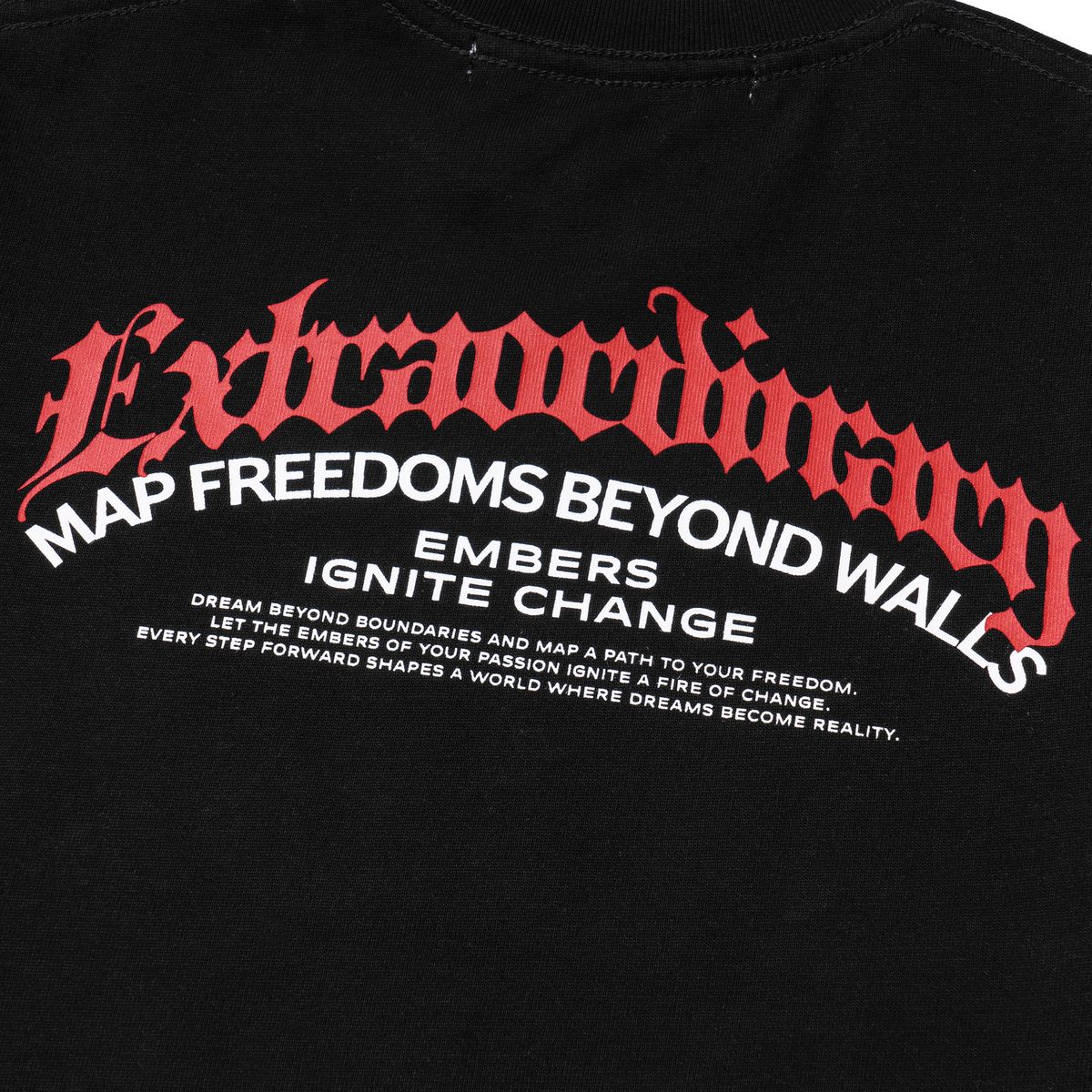 엑스트라오디너리(EXTRAORDINARY) W BLACK LETTER LOGO TEE BLACK