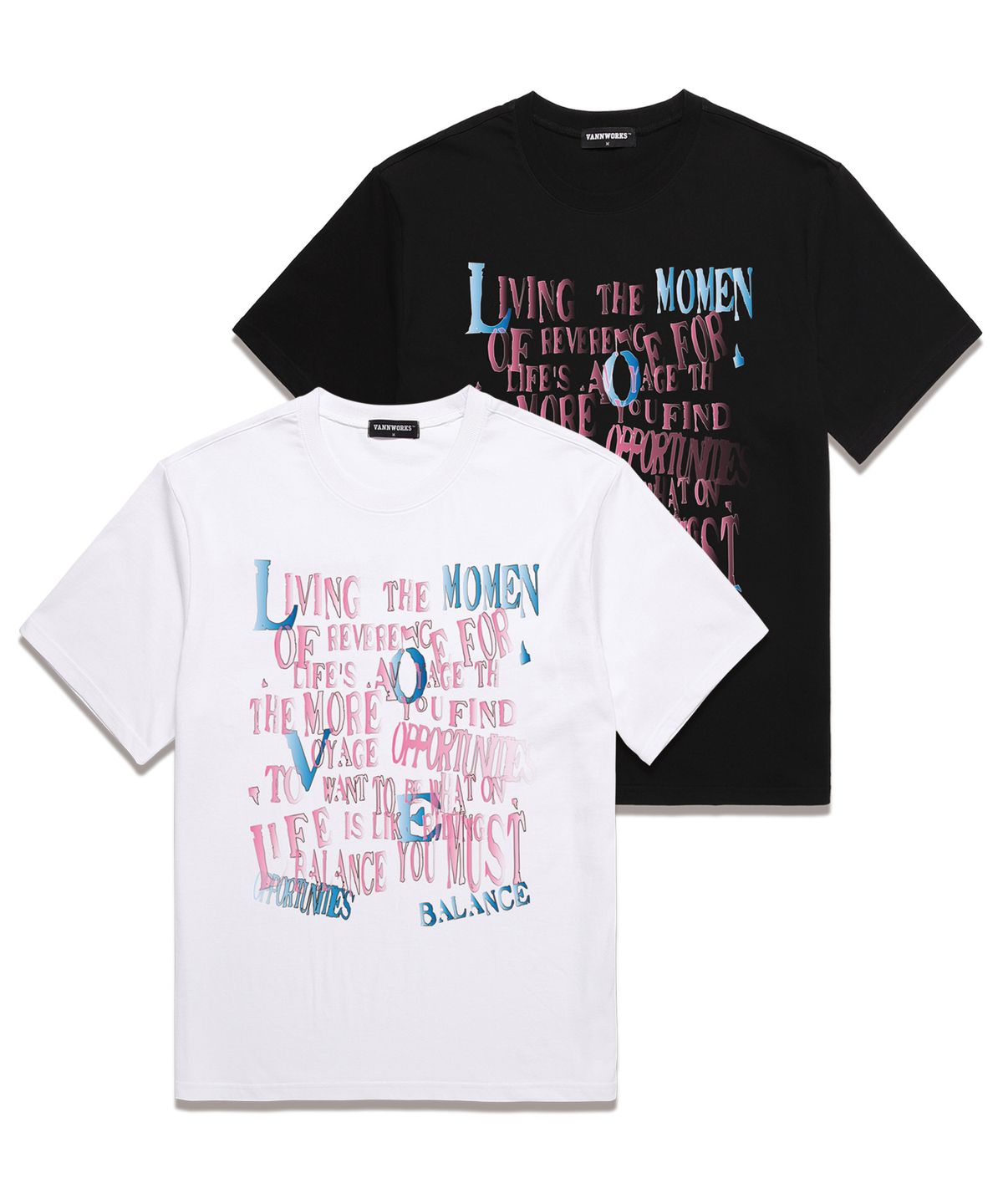 밴웍스(VANNWORKS) LOVE BALANCE 오버핏 반팔 티셔츠 (VS0122) 블랙