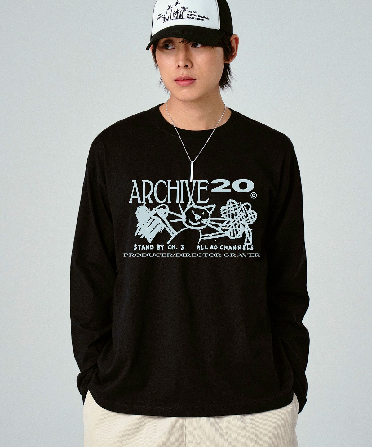 그레이버(GRAVER) [UNISEX]ARCHIVE20 롱슬리브 티셔츠_2color