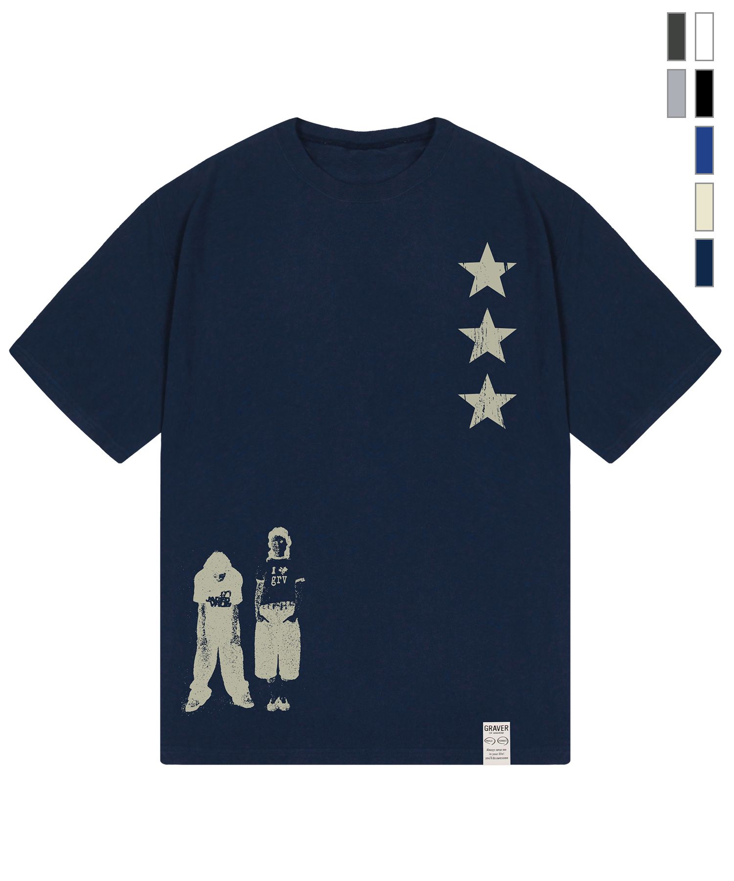 MUSINSA | GRAVER [UNISEX]STAR3 Short Sleeve T-shirt_7 colors