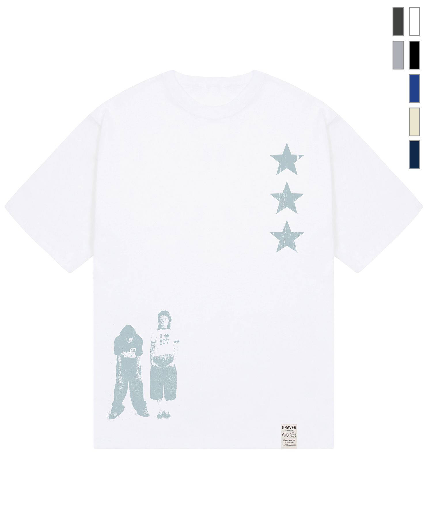 MUSINSA | GRAVER [UNISEX]STAR3 Short Sleeve T-shirt_7 colors