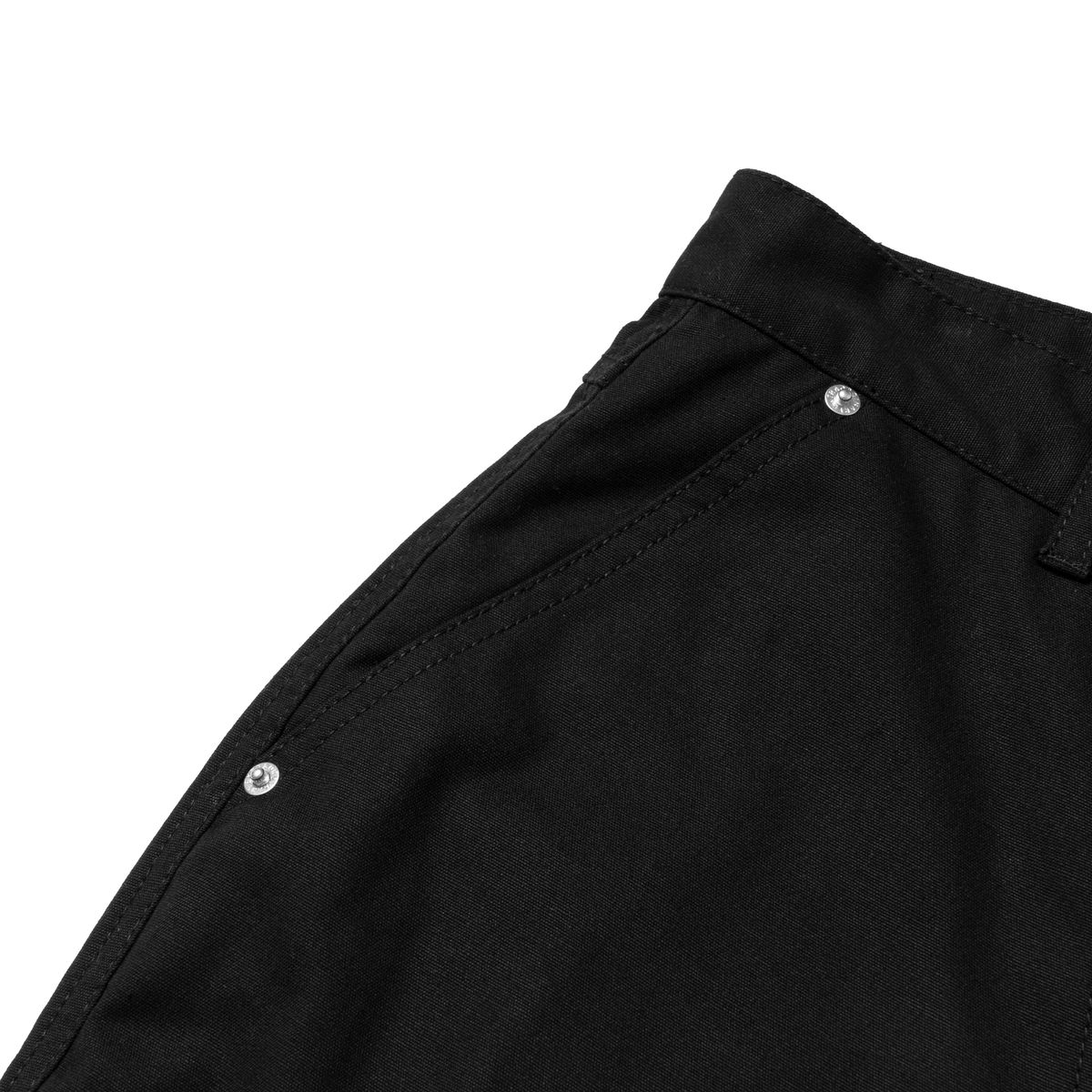 엑스트라오디너리(EXTRAORDINARY) COATING CANVAS DOUBLE KNEE SHORTS BLACK