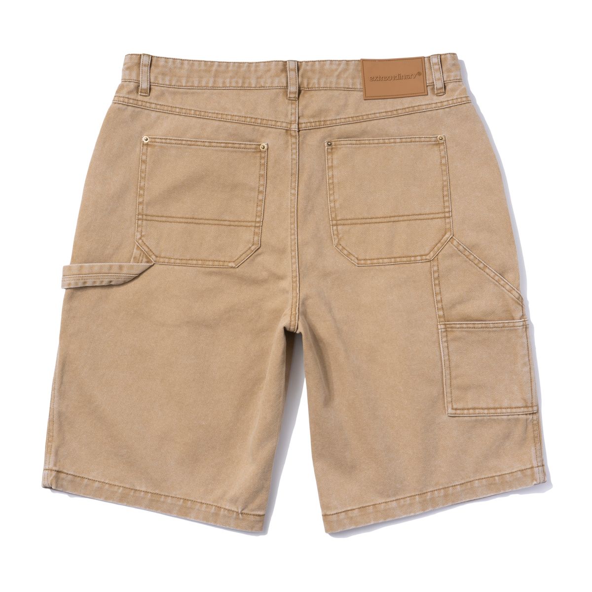 엑스트라오디너리(EXTRAORDINARY) PIGMENT WASHING DOUBLE KNEE SHORTS BEIGE