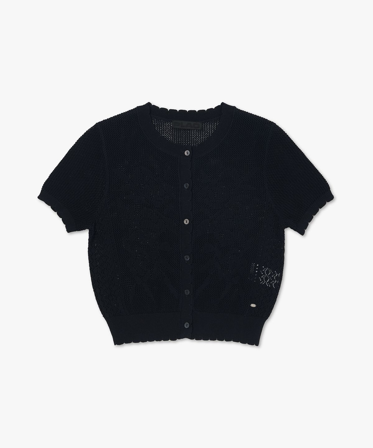 플랙 우먼(PLAC WOMEN) 플라워 라운드넥 반팔 가디건_2colors