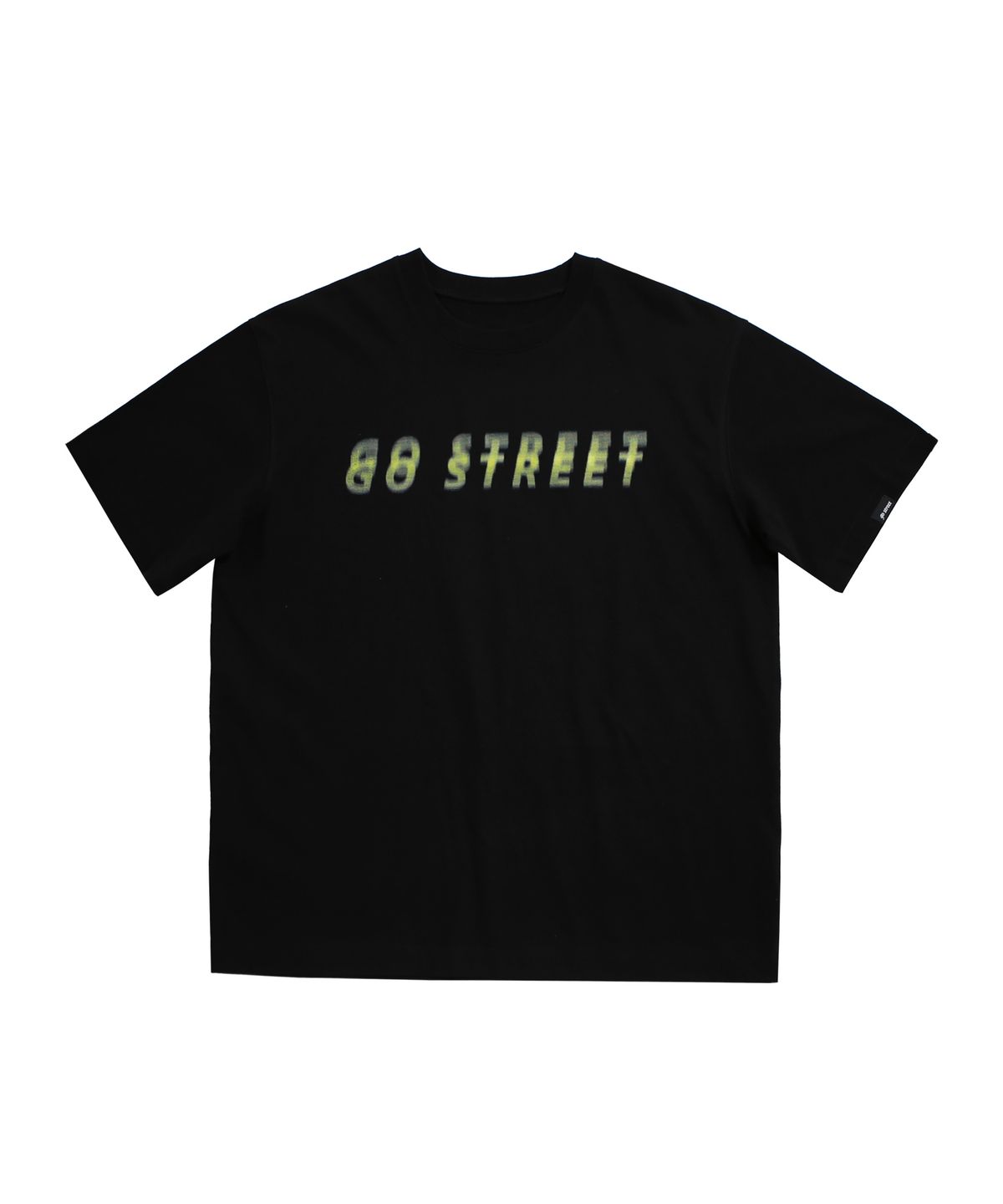고스트릿(GOSTREET) 오버핏 디지털 프린팅 로고 나염 반팔 티 검정