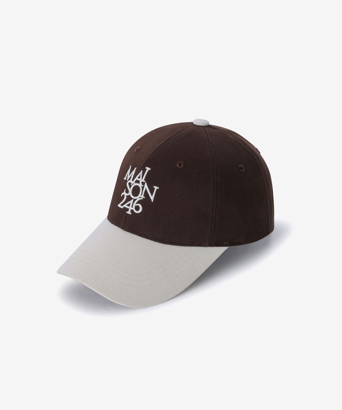 메종246(MAISON246) 메종246 SIGNATURE OVERFIT BALLCAP 남녀공용 챙이 긴 볼캡 오버핏 야구모자 MIX BROWN