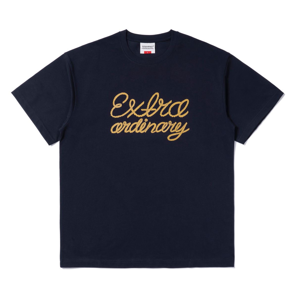 엑스트라오디너리(EXTRAORDINARY) CURVED ROPE LOGO TEE NAVY