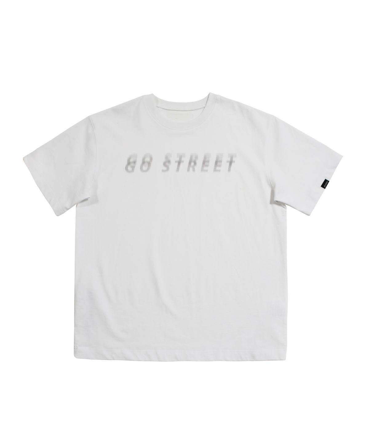 고스트릿(GOSTREET) 오버핏 디지털 프린팅 로고 나염 반팔 티 화이트